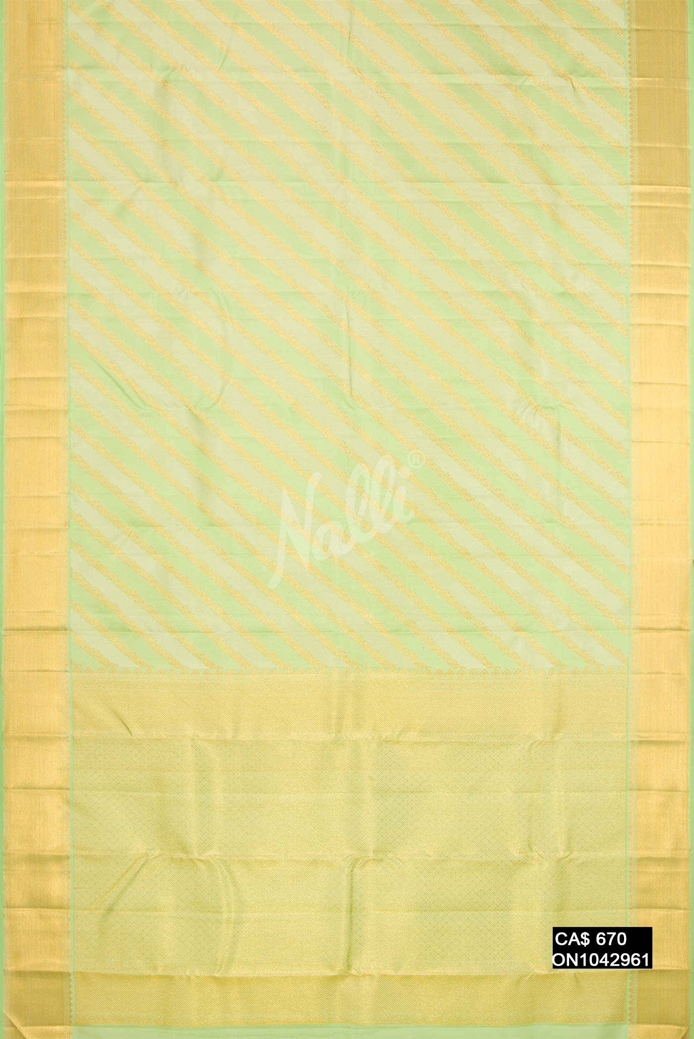 Pista Green Kanchipuram Silk Saree