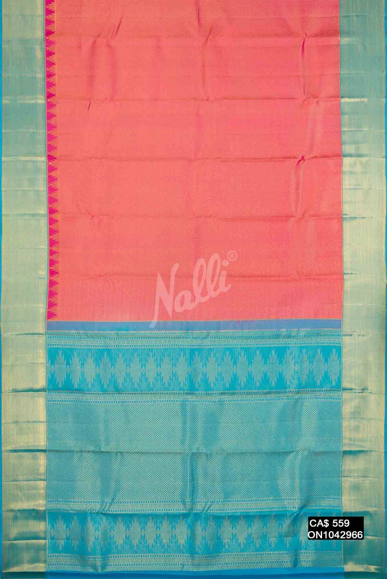 Pink Kanchipuram Silk Saree