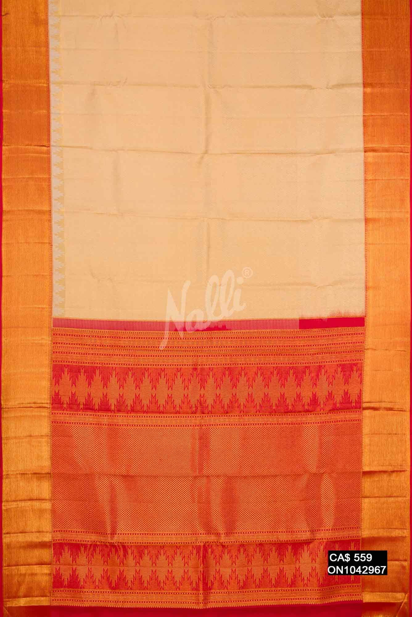 Sandal Kanchipuram Silk Saree