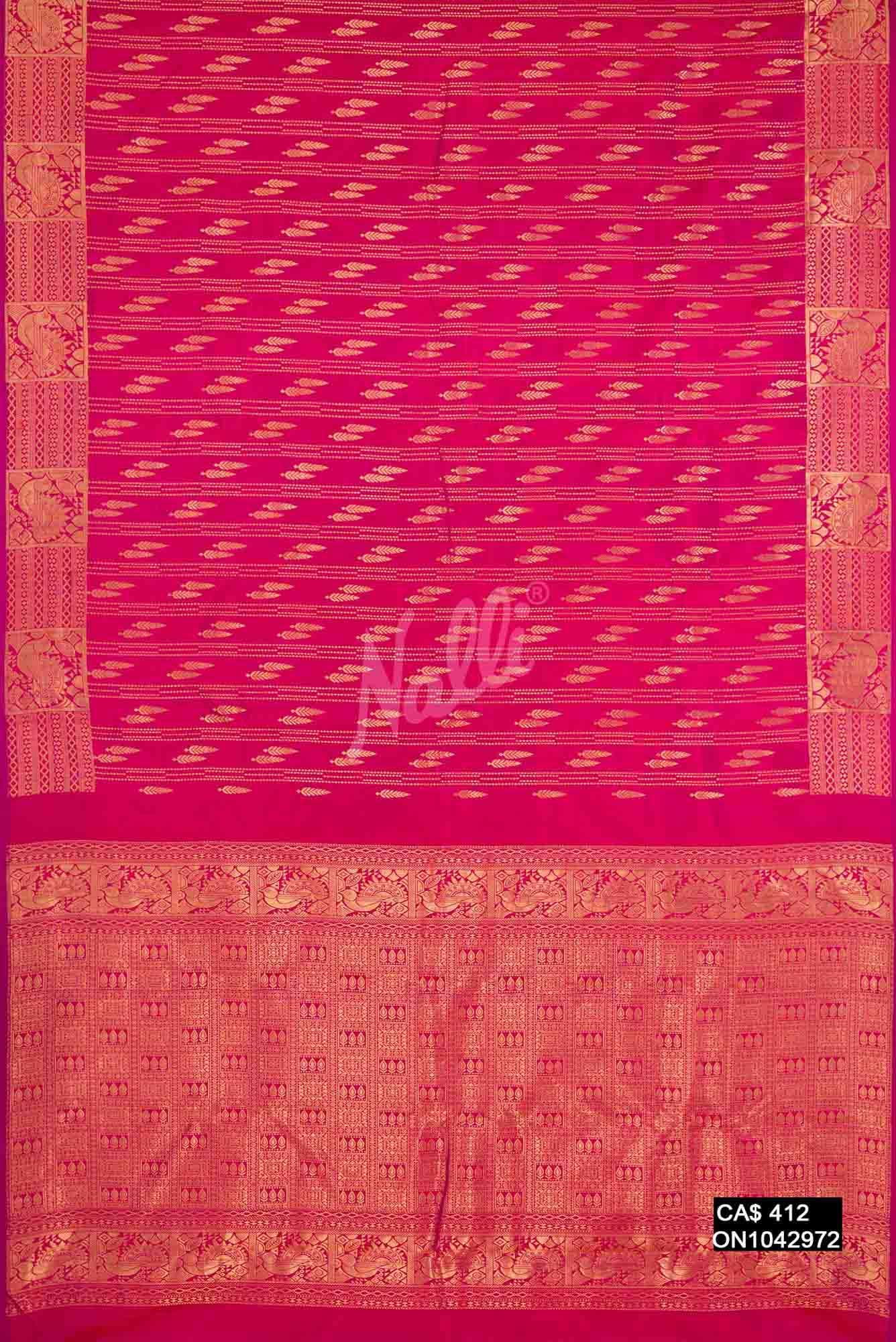 Dark Pink Kanchipuram Silk Saree