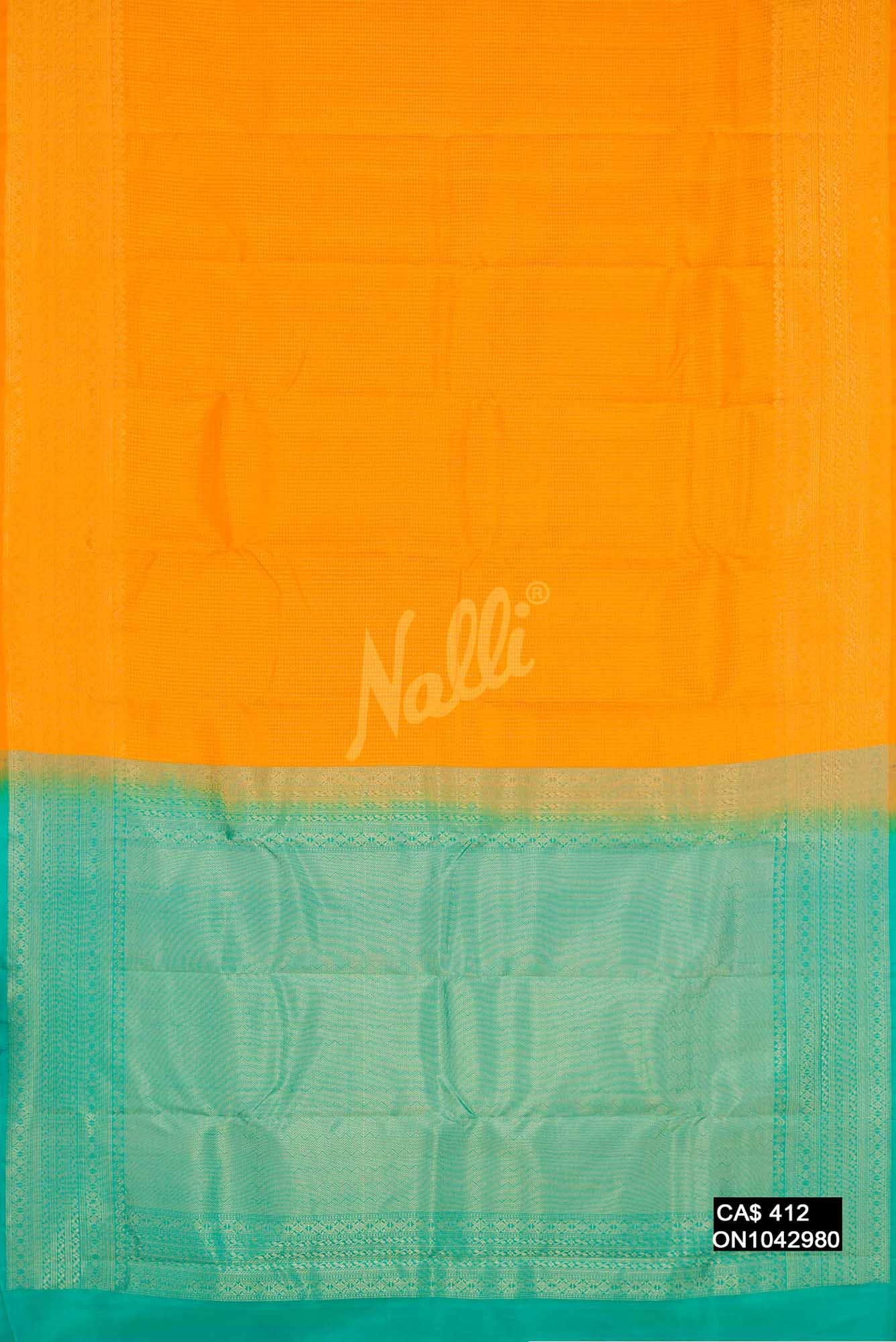 Yellow Kanchipuram Silk Saree