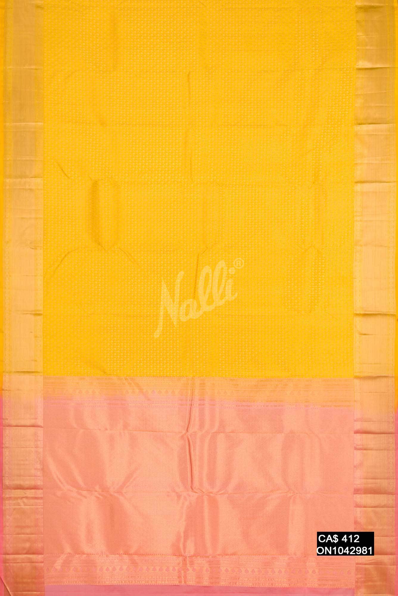 Yellow Kanchipuram Silk Saree