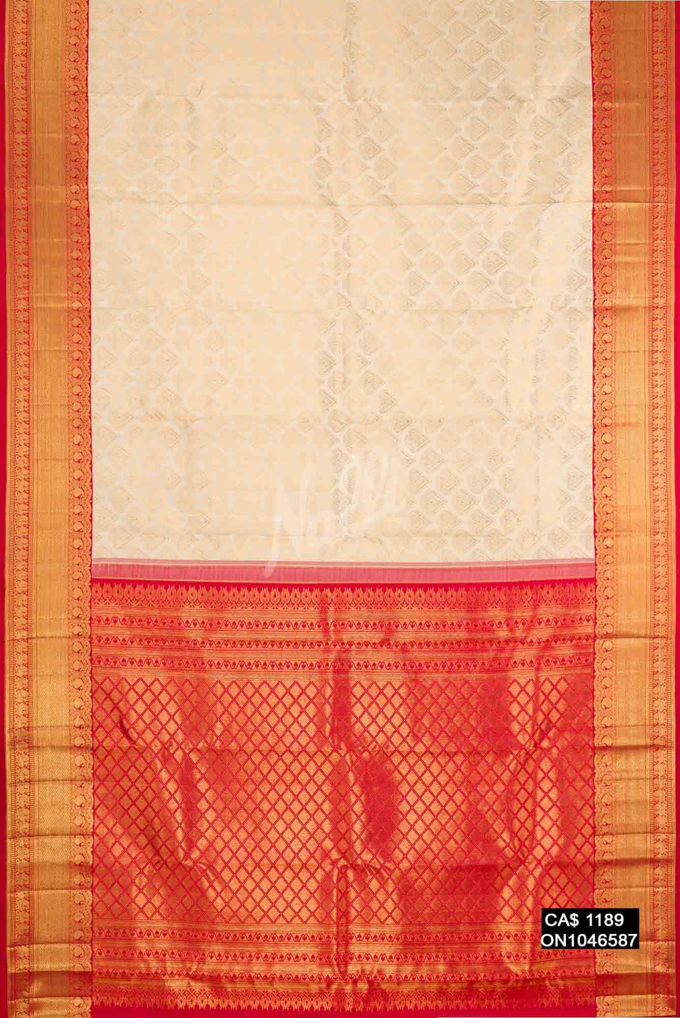 Sandal Kanchipuram Silk Saree