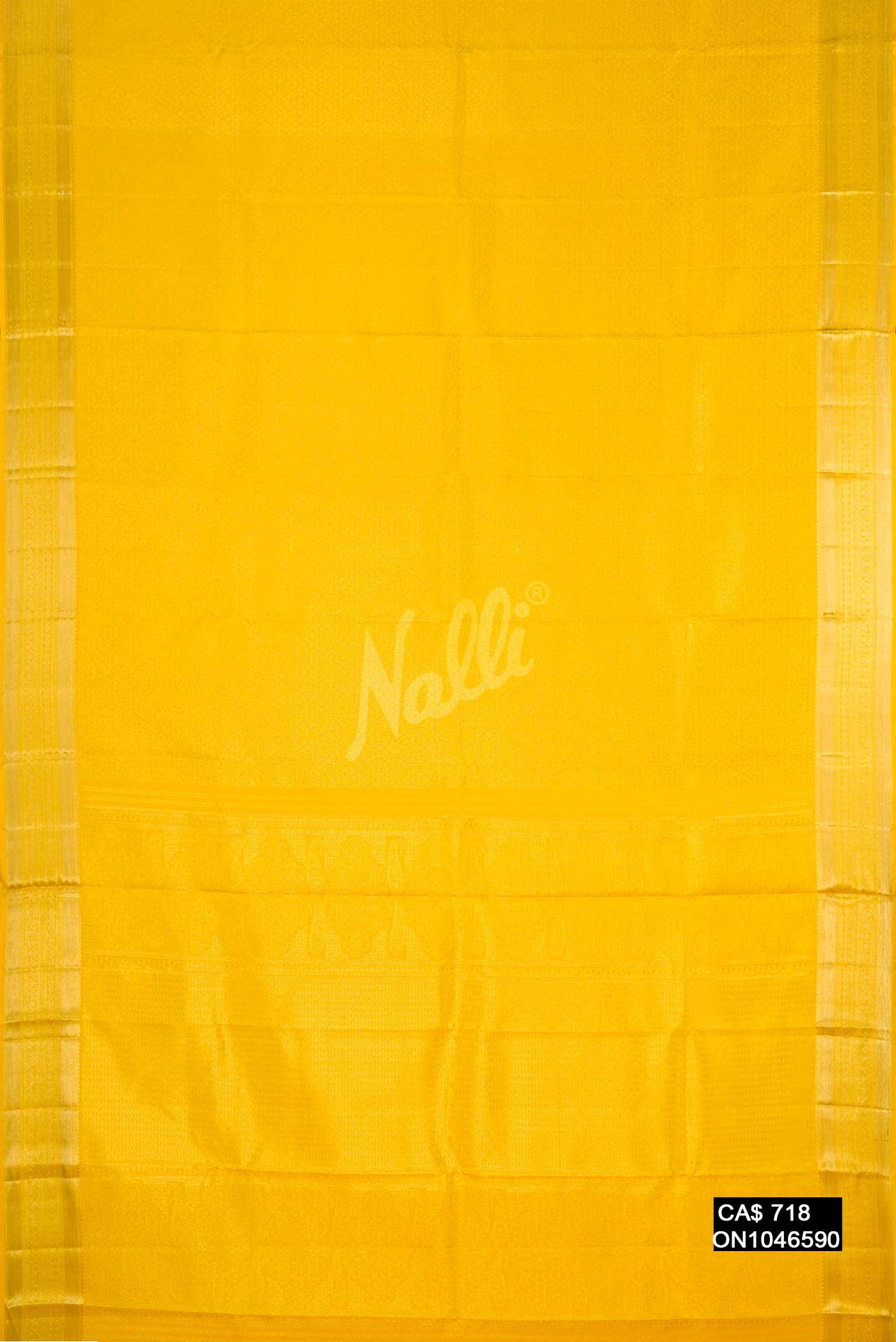 Yellow Kanchipuram Silk Saree