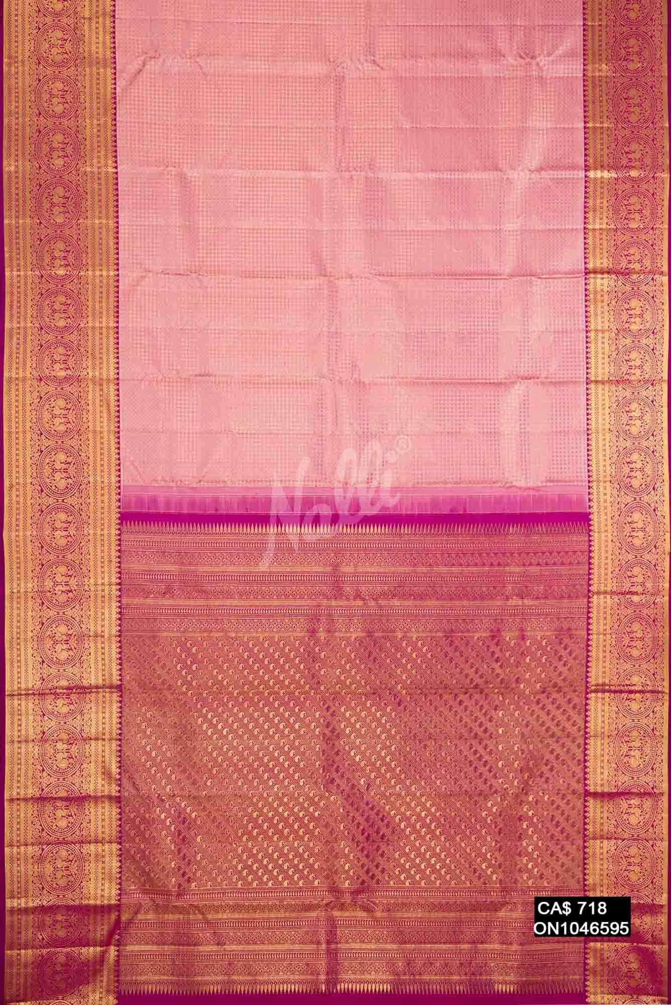 Pink Kanchipuram Silk Saree