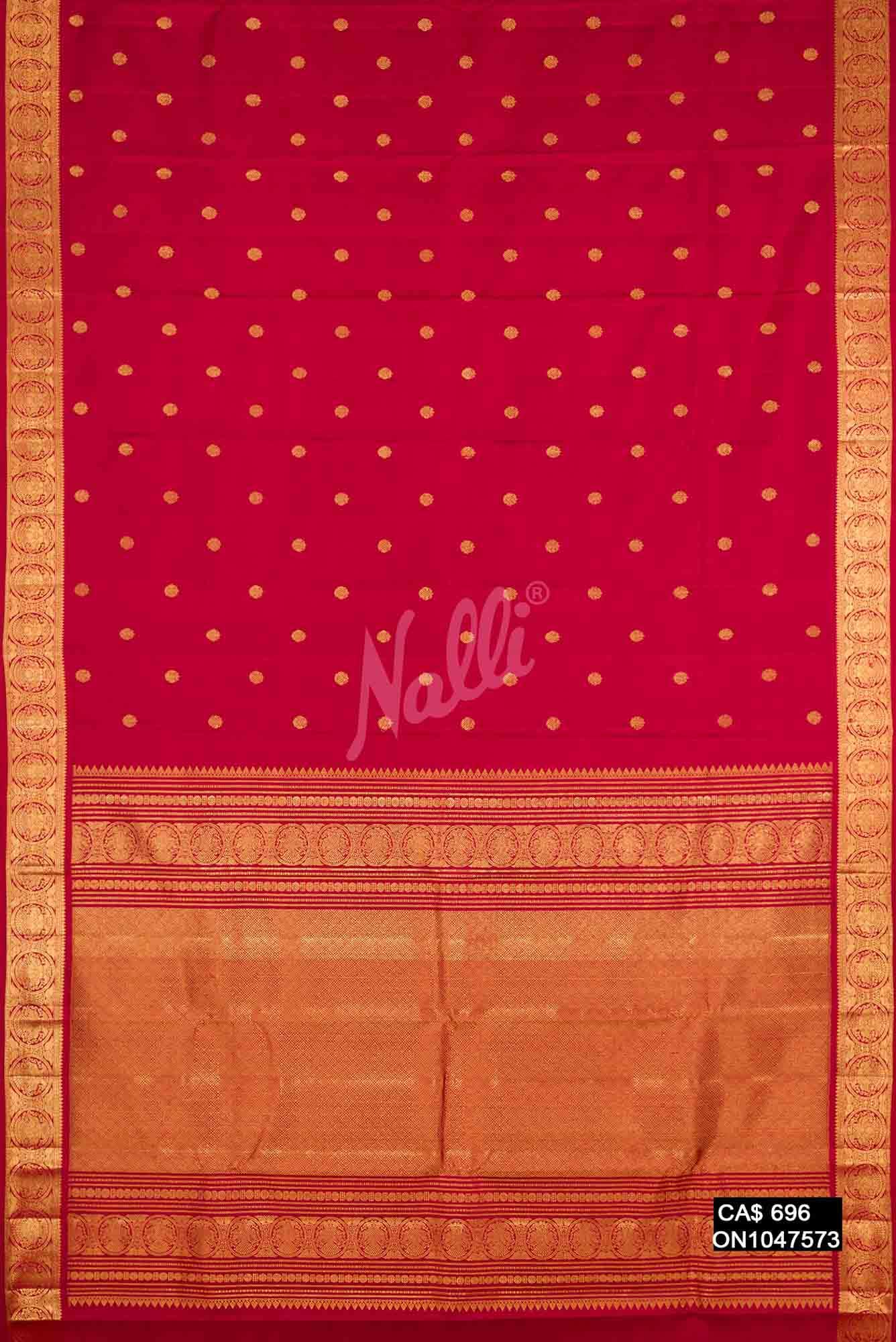 Maroon Kanchipuram Silk Saree