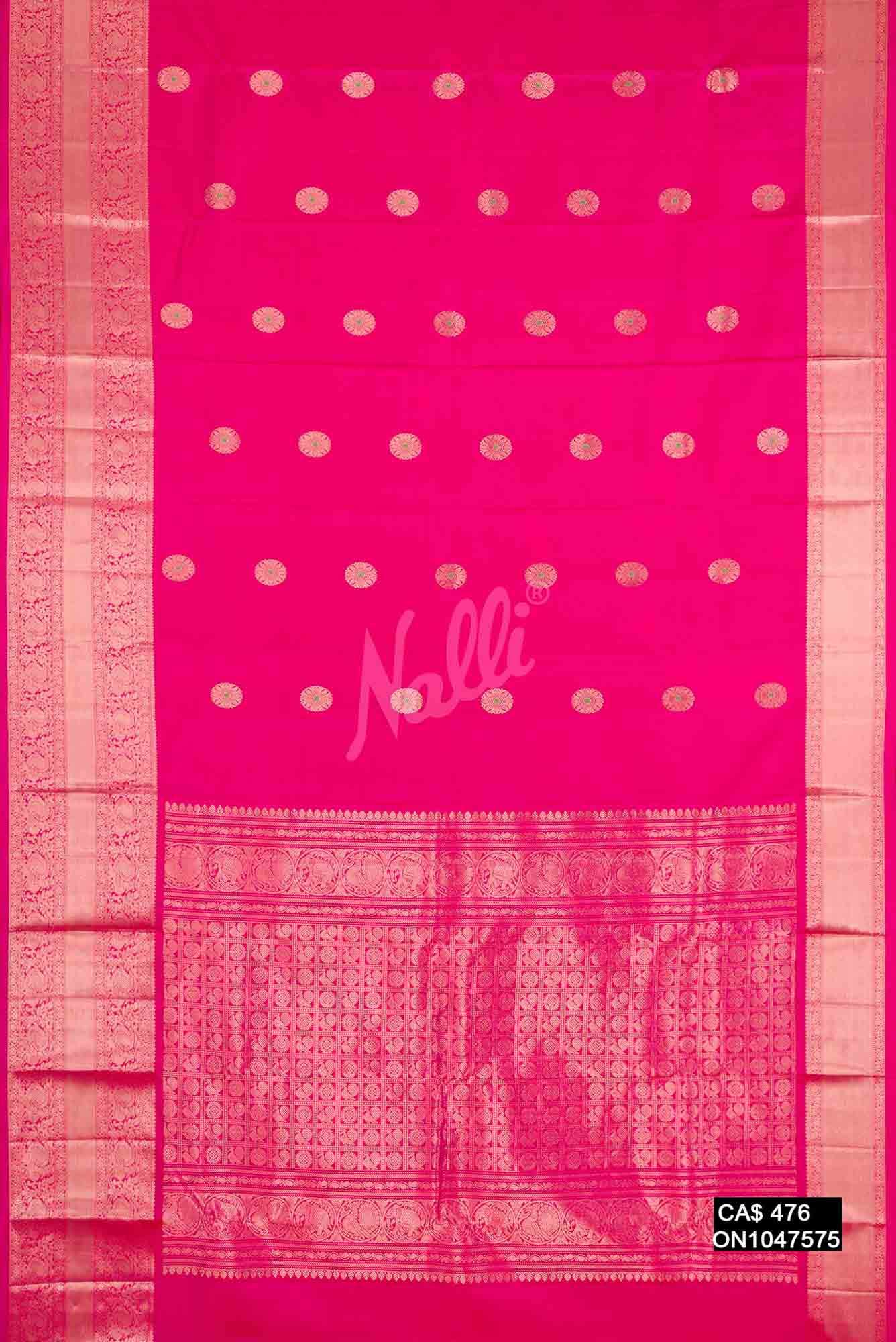 Dark Pink Kanchipuram Silk Saree