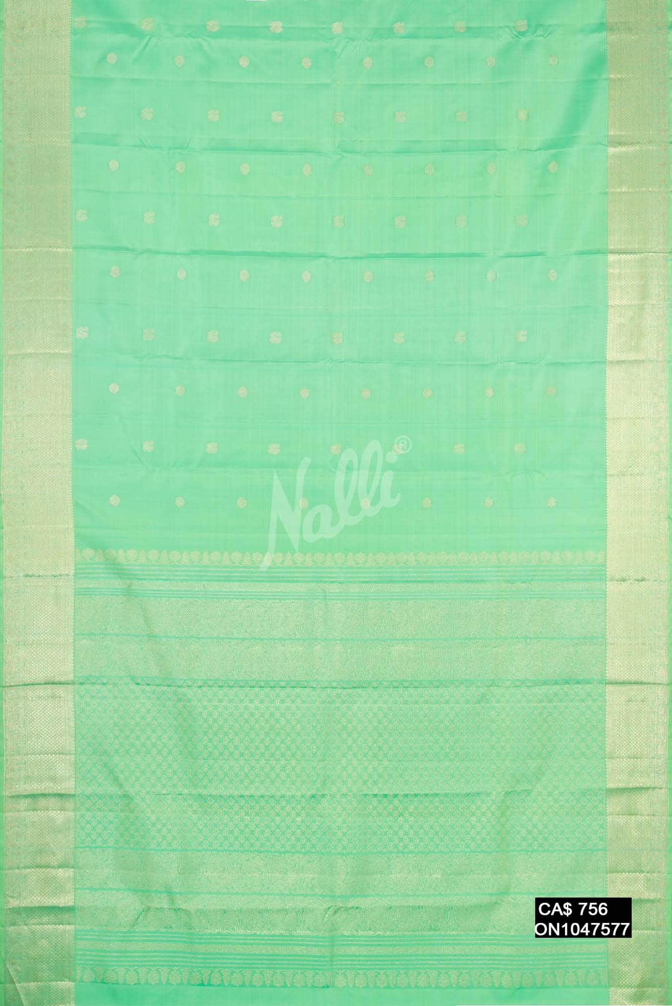Sea Green Kanchipuram Silk Saree