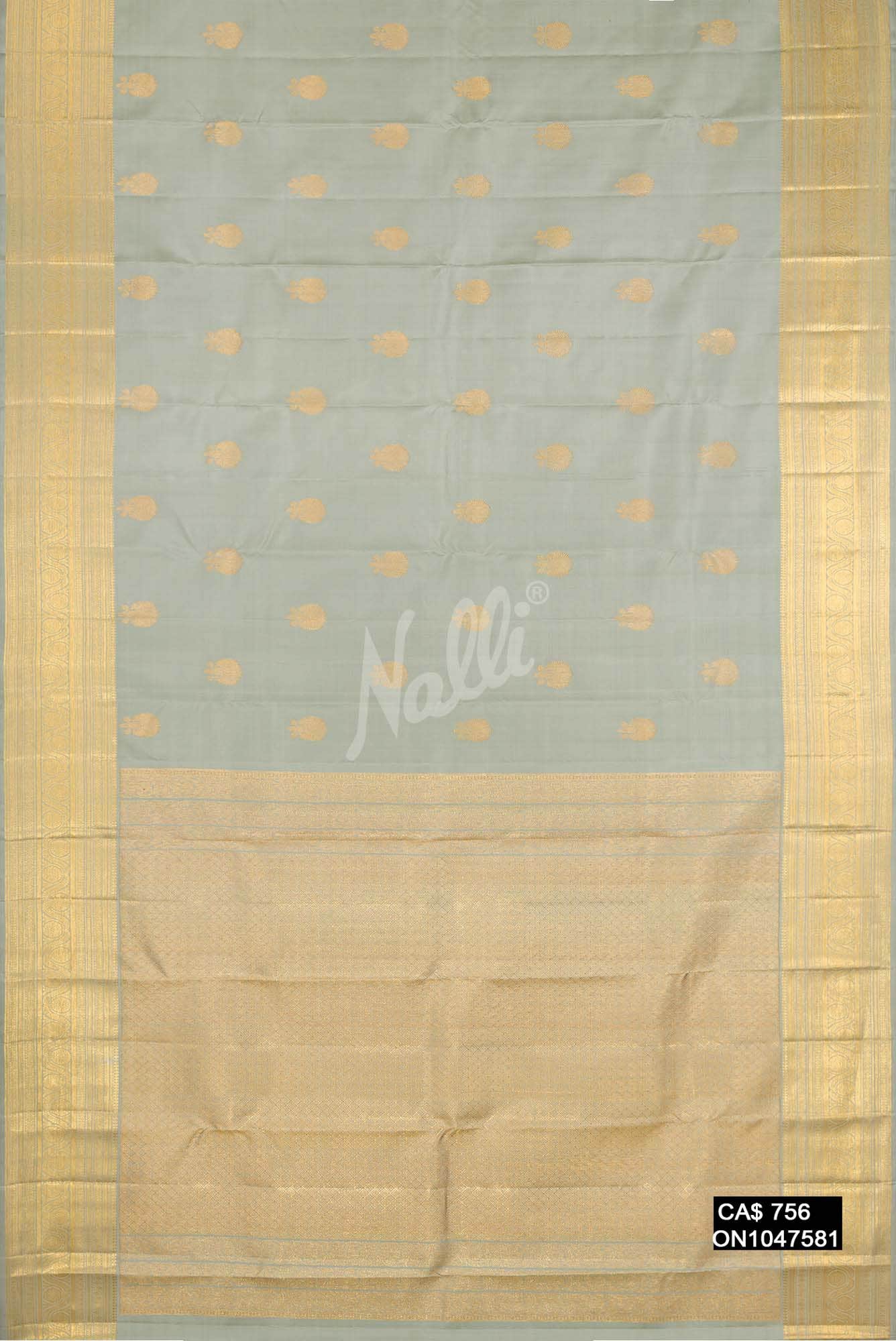 Grey Kanchipuram Silk Saree