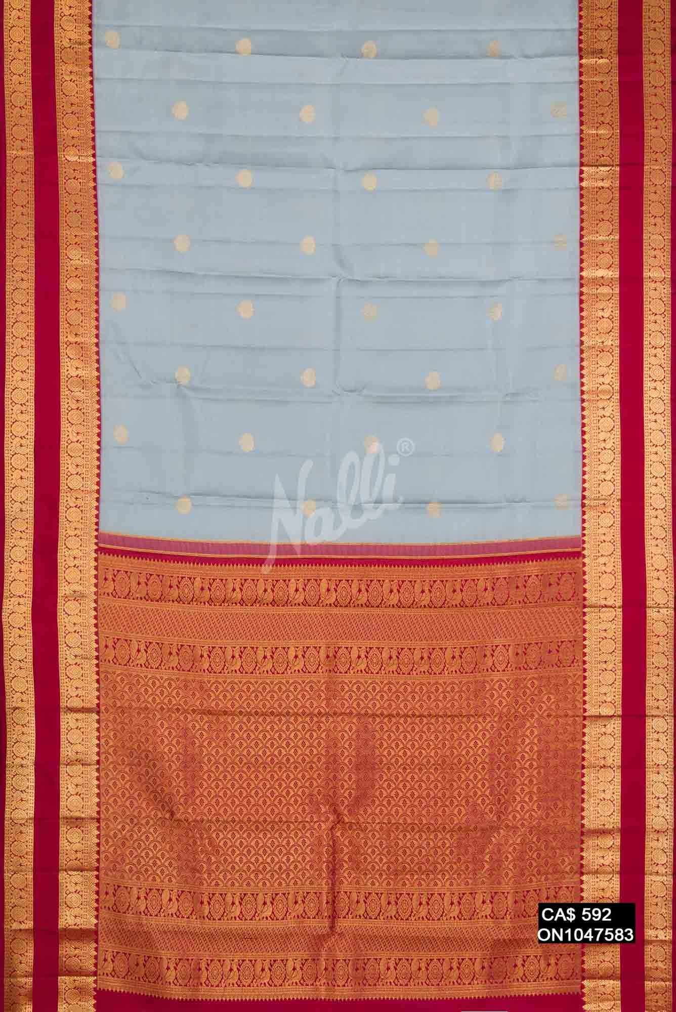 Grey Kanchipuram Silk Saree