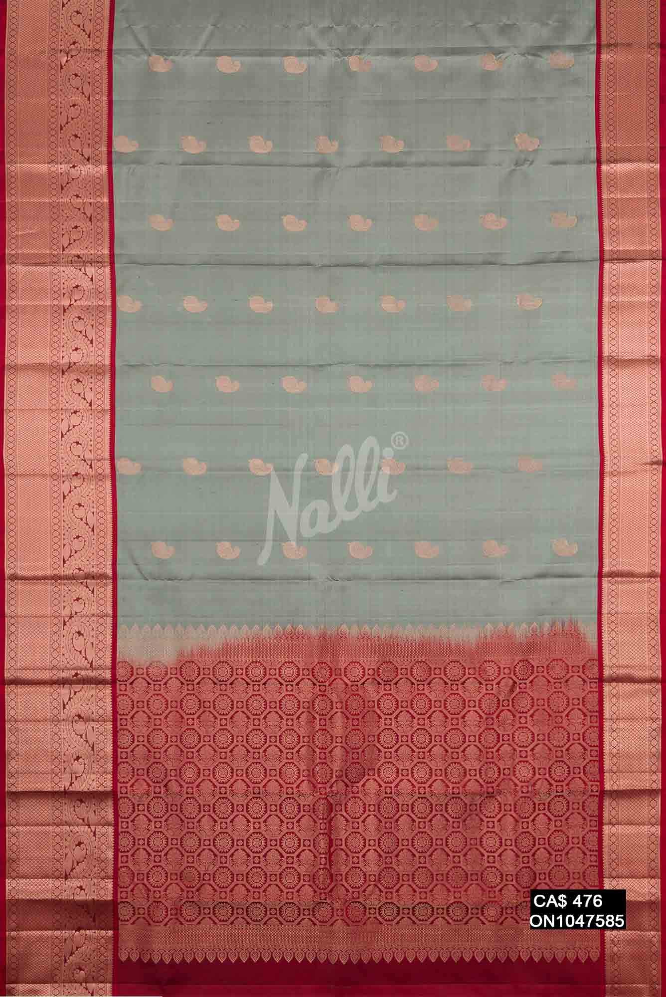 Grey Kanchipuram Silk Saree