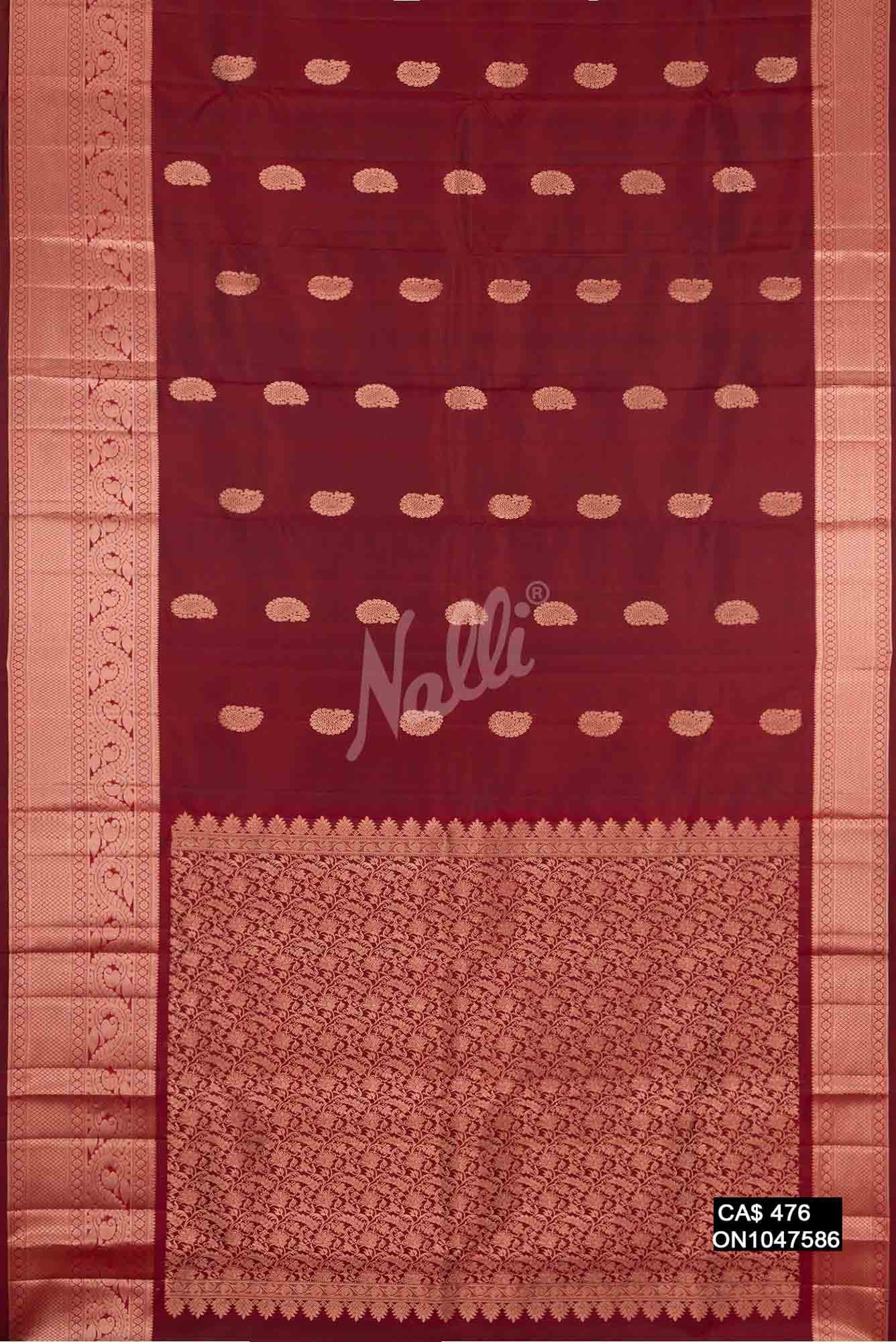 Maroon Kanchipuram Silk Saree