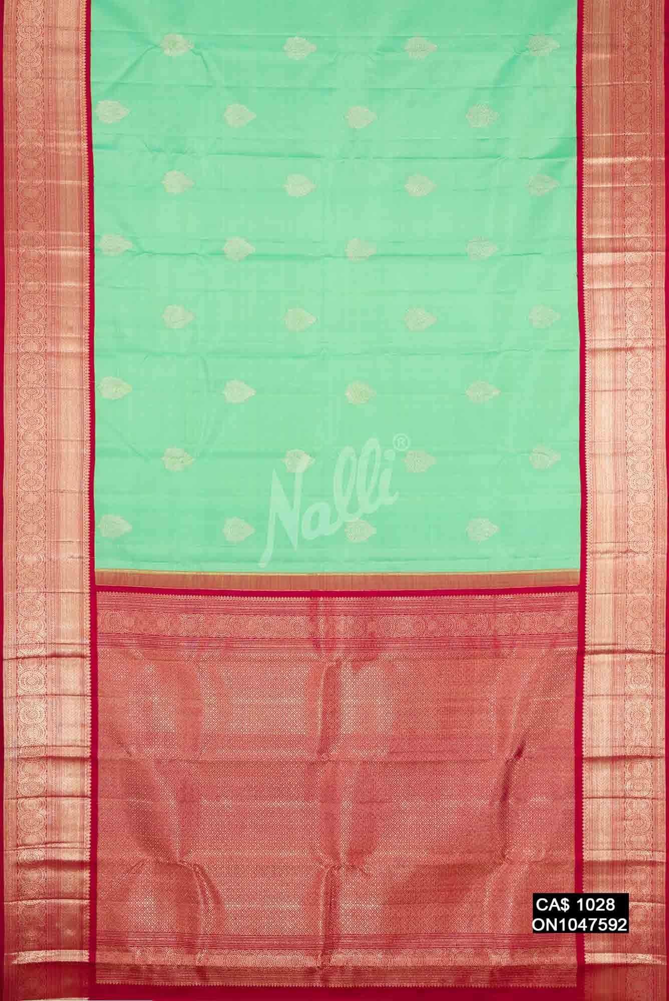 Sea Green Kanchipuram Silk Saree