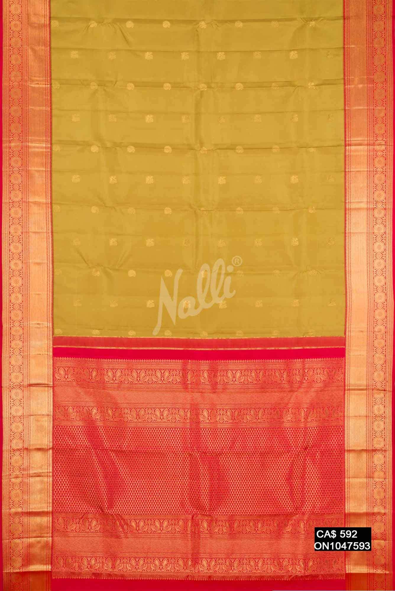 Mehandi Green Kanchipuram Silk Saree