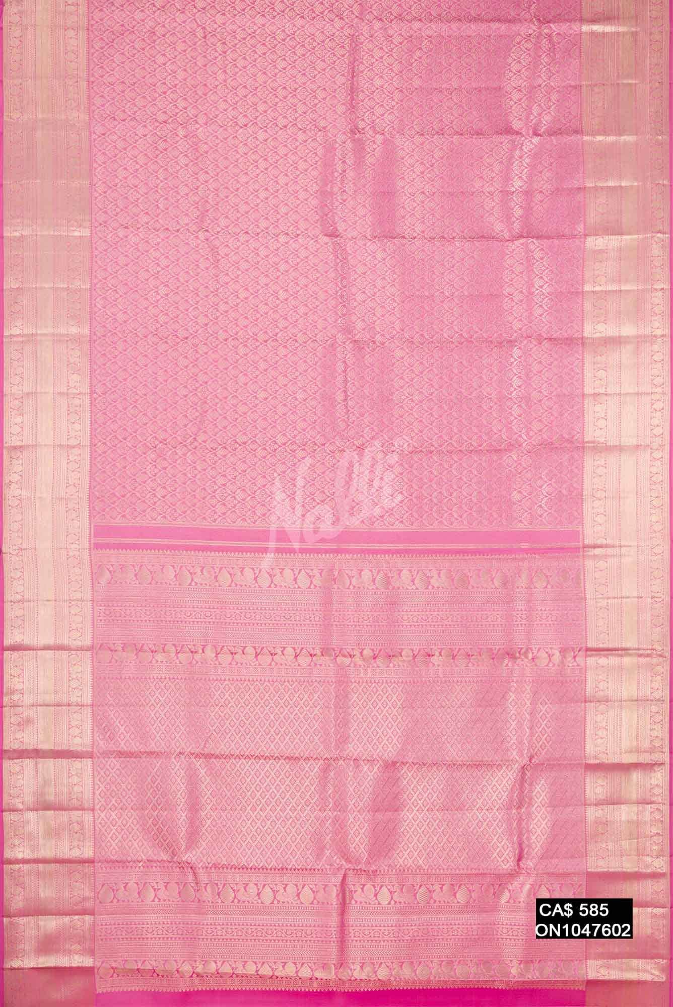 Pink Kanchipuram Silk Saree