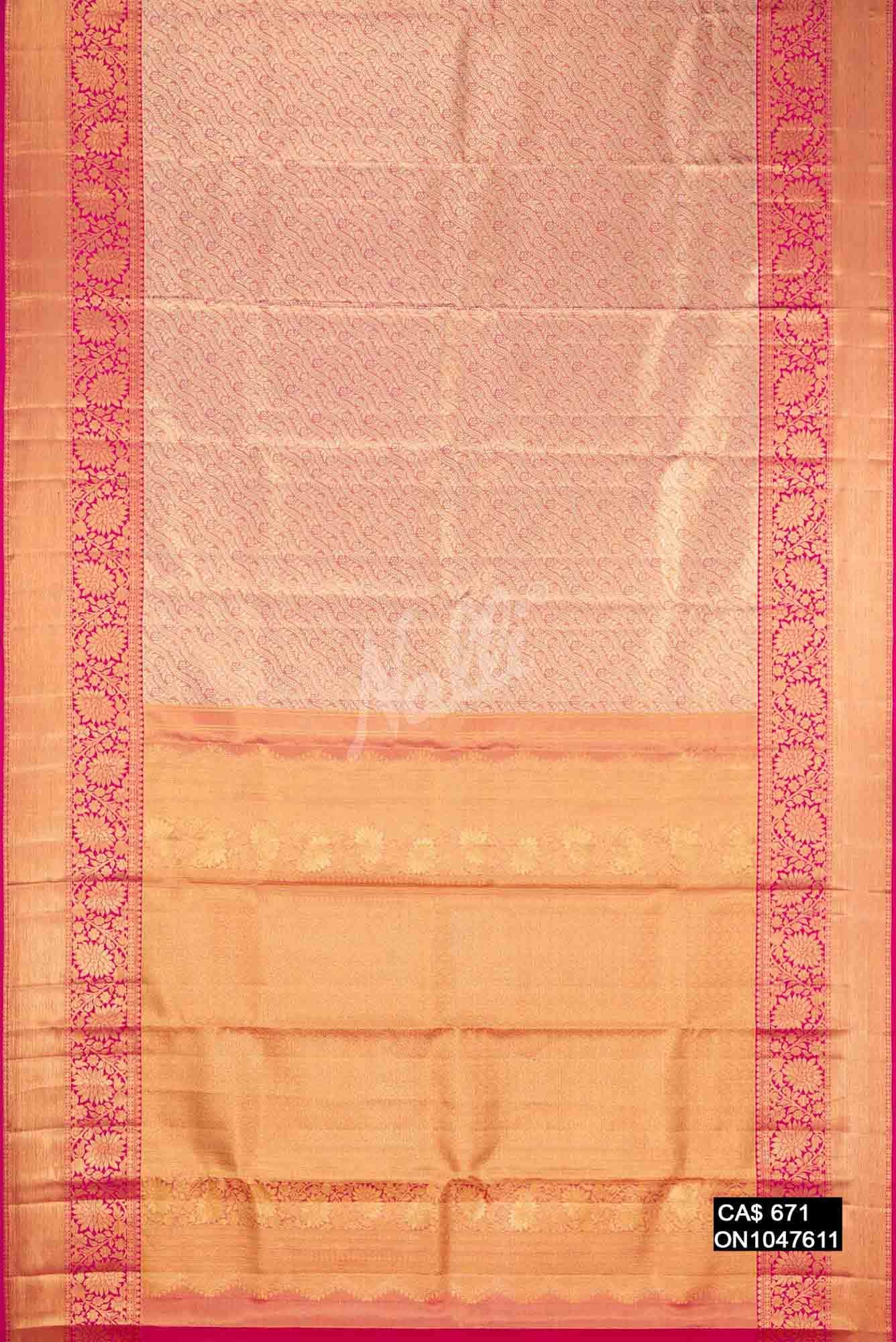 Rose Pink Kanchipuram Tissue Silk Saree