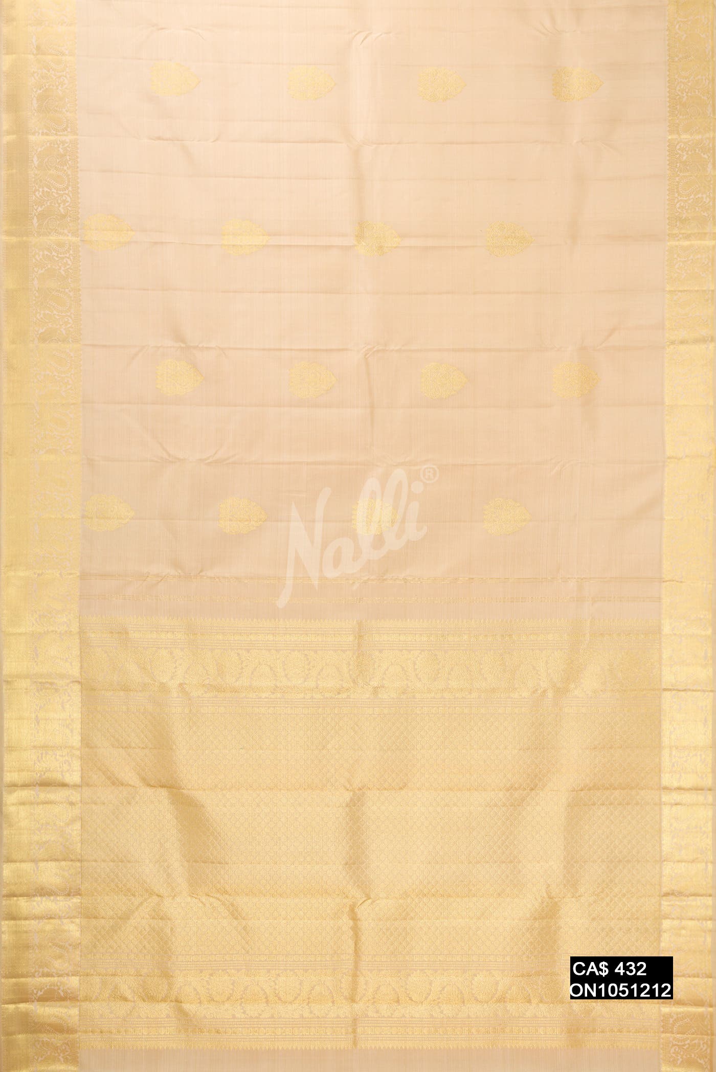 Beige Kanchipuram Silk Saree