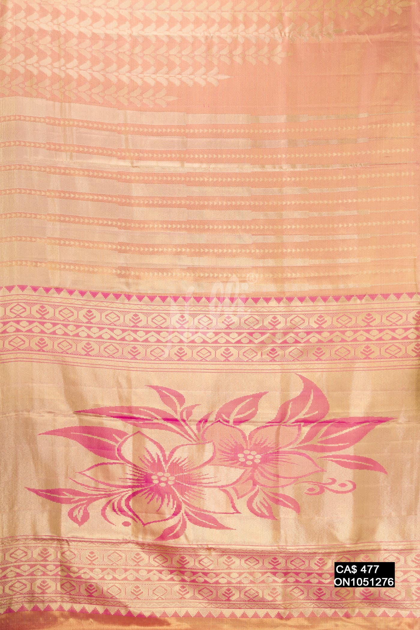 Golden Peach Kanchipuram Tissue Silk Saree