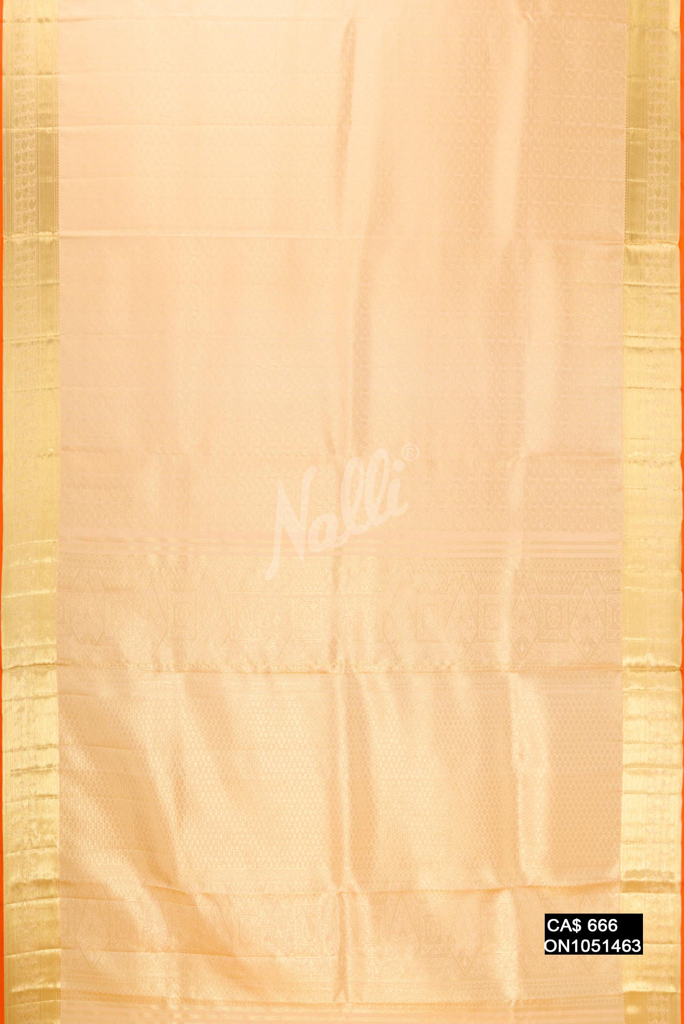 Golden Peach Kanchipuram Silk Saree