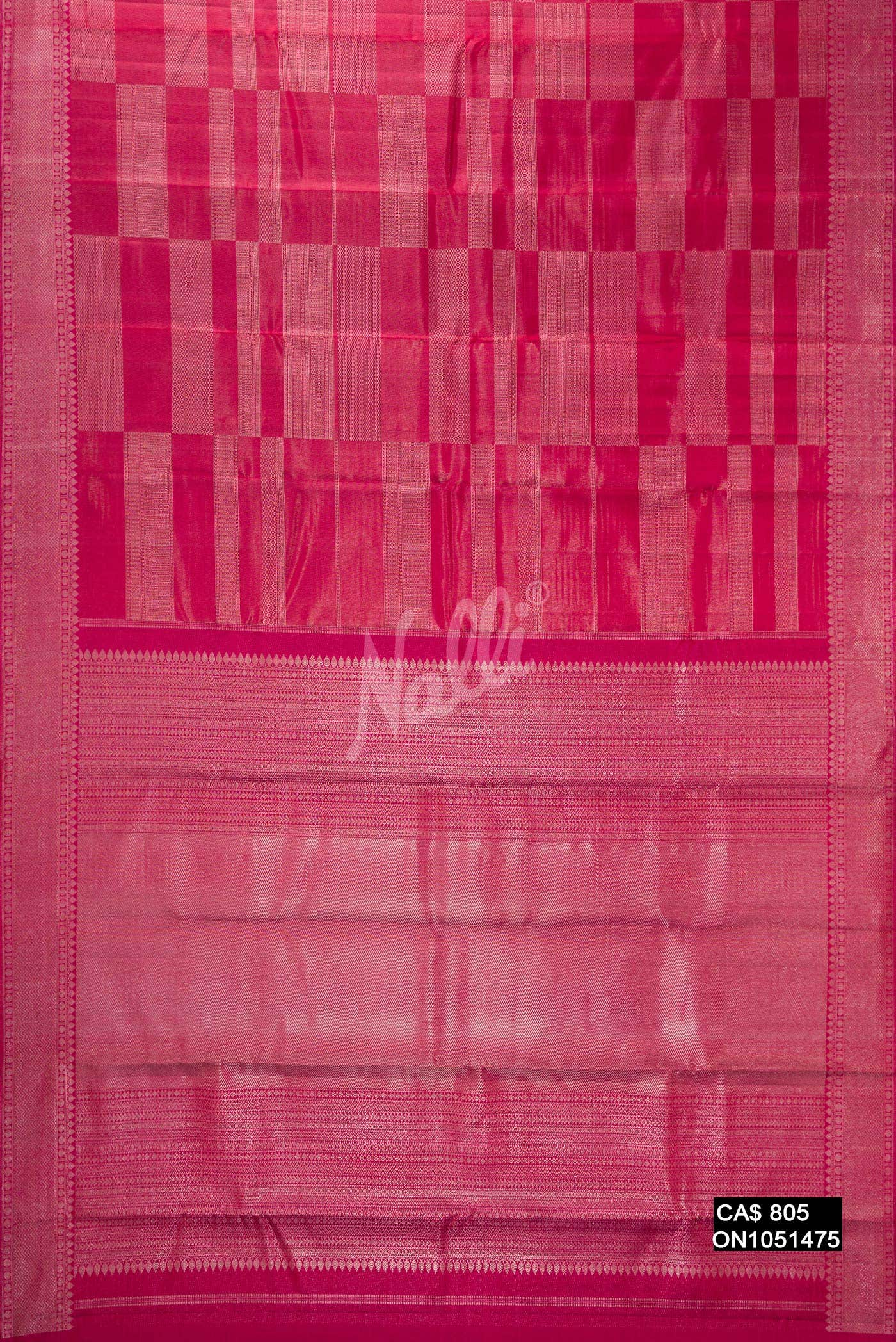 Dark Pink Kanchipuram Silk Saree