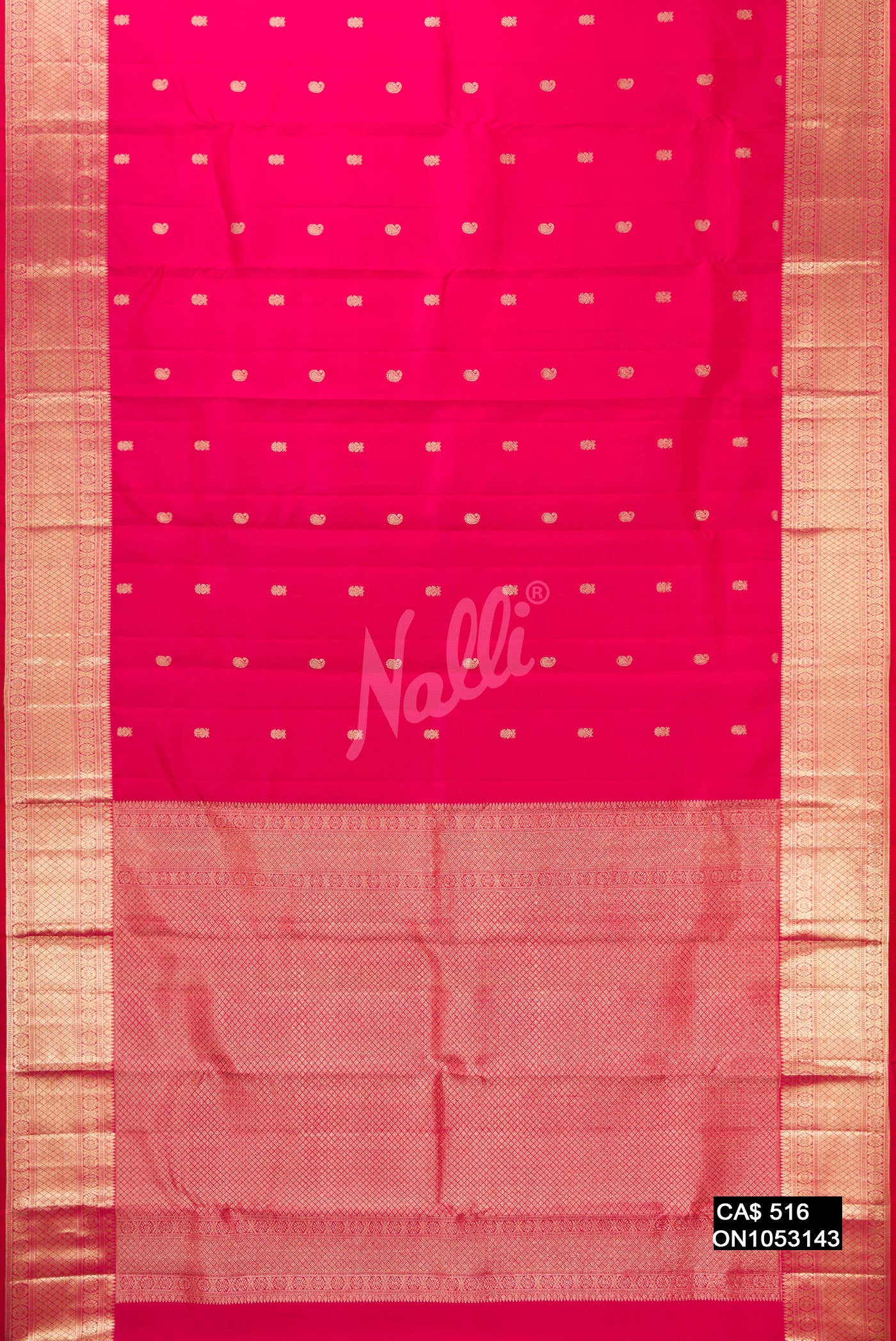 Dark Pink Kanchipuram Silk Saree