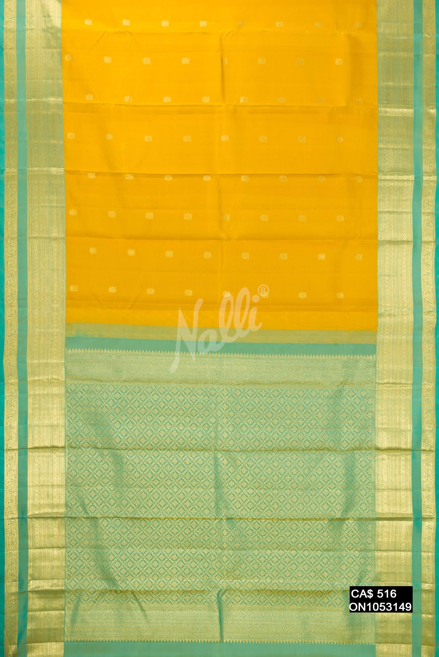 Mustard Kanchipuram Silk Saree