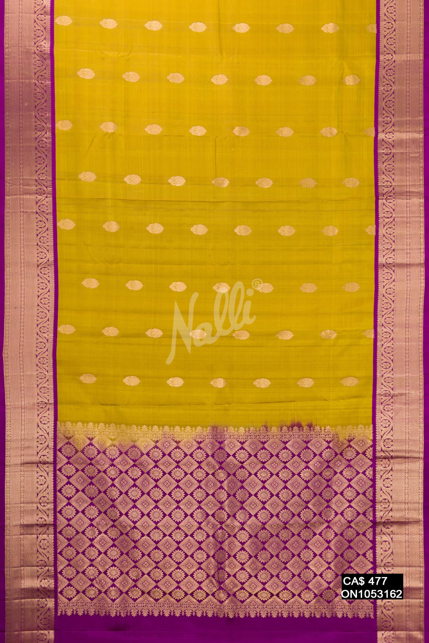 Mehandi Green Kanchipuram Silk Saree