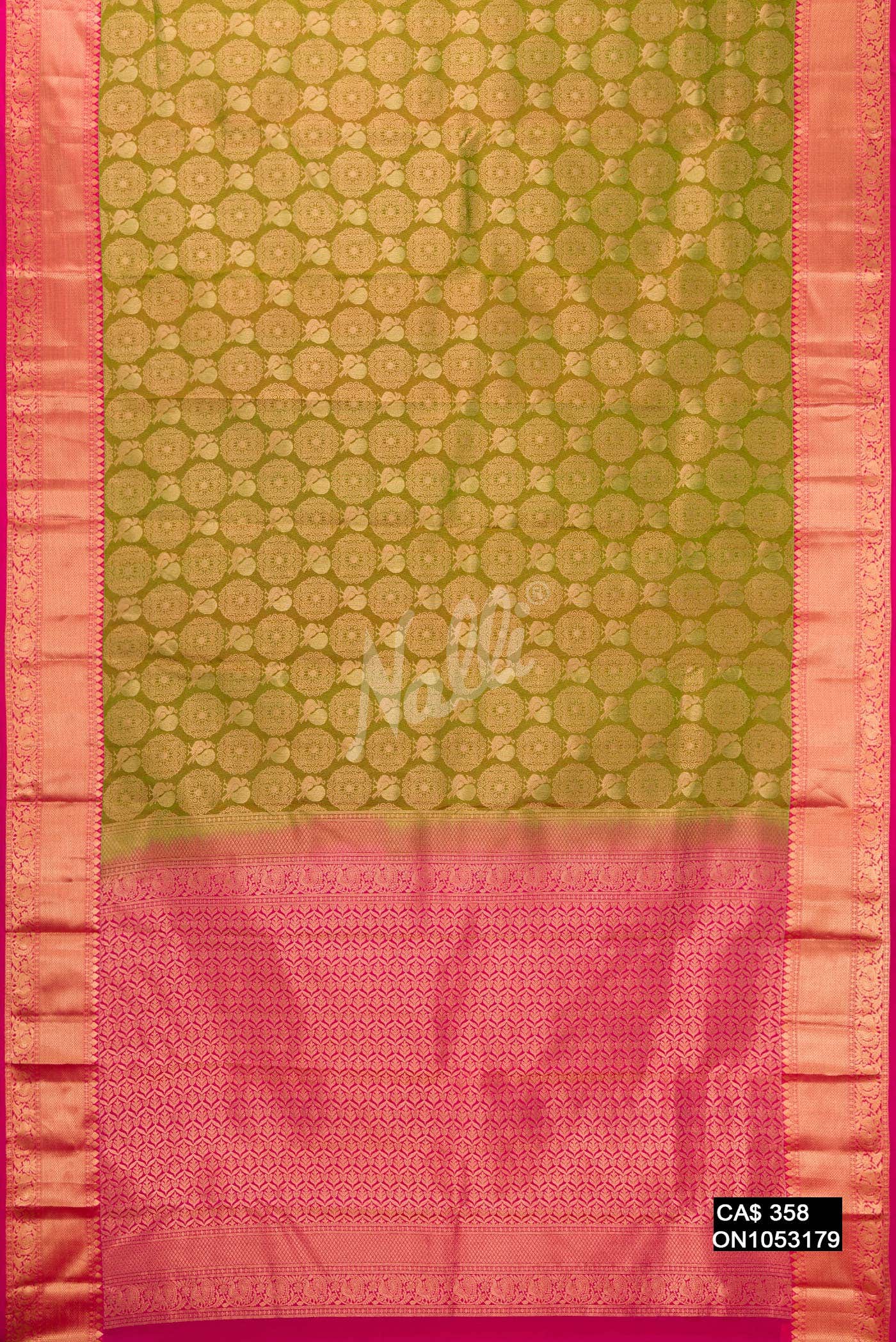 Mehandi Green Kanchipuram Silk Saree