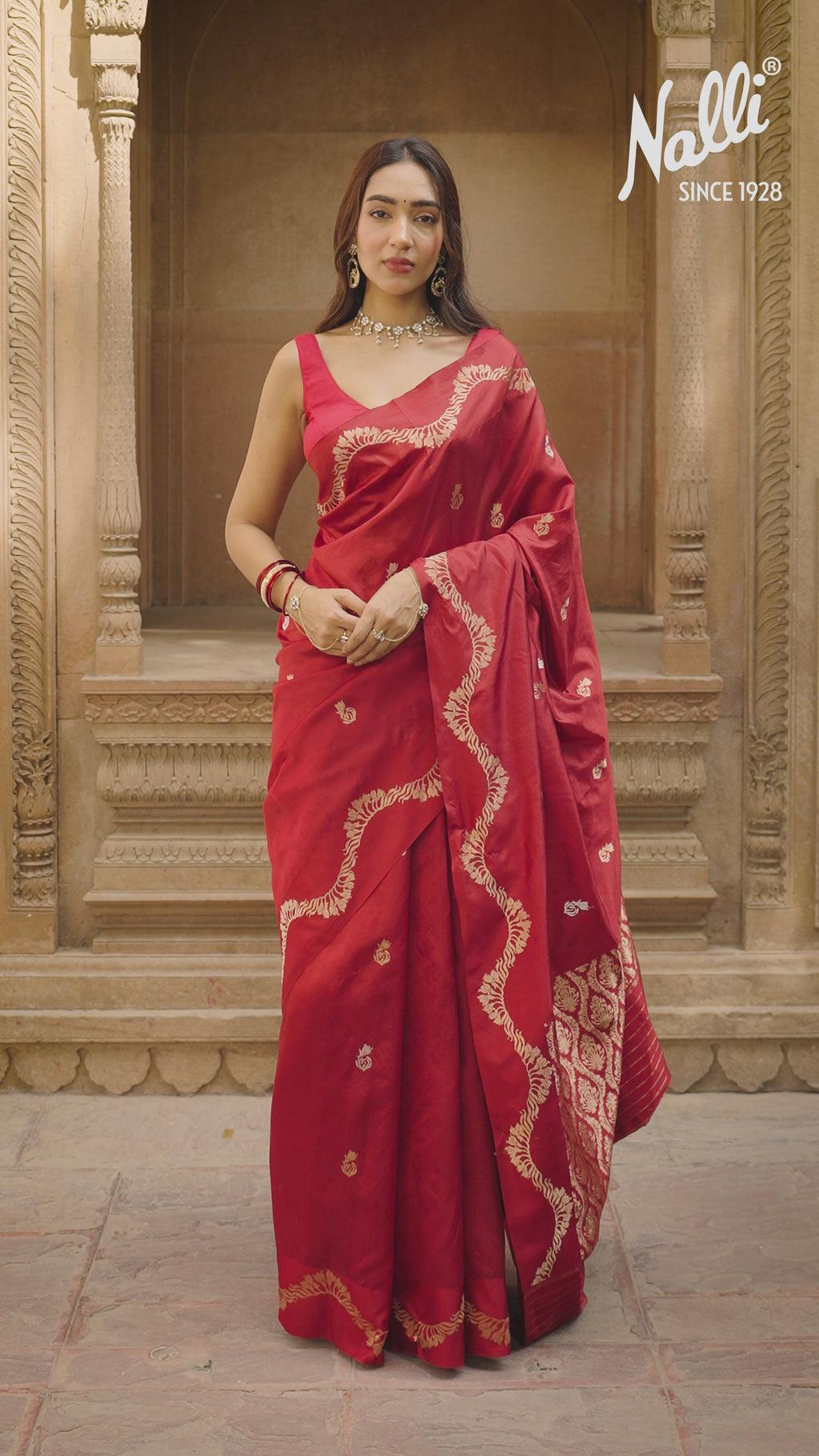 Raahi - Rich Maroon Banarasi Katan Silk Saree