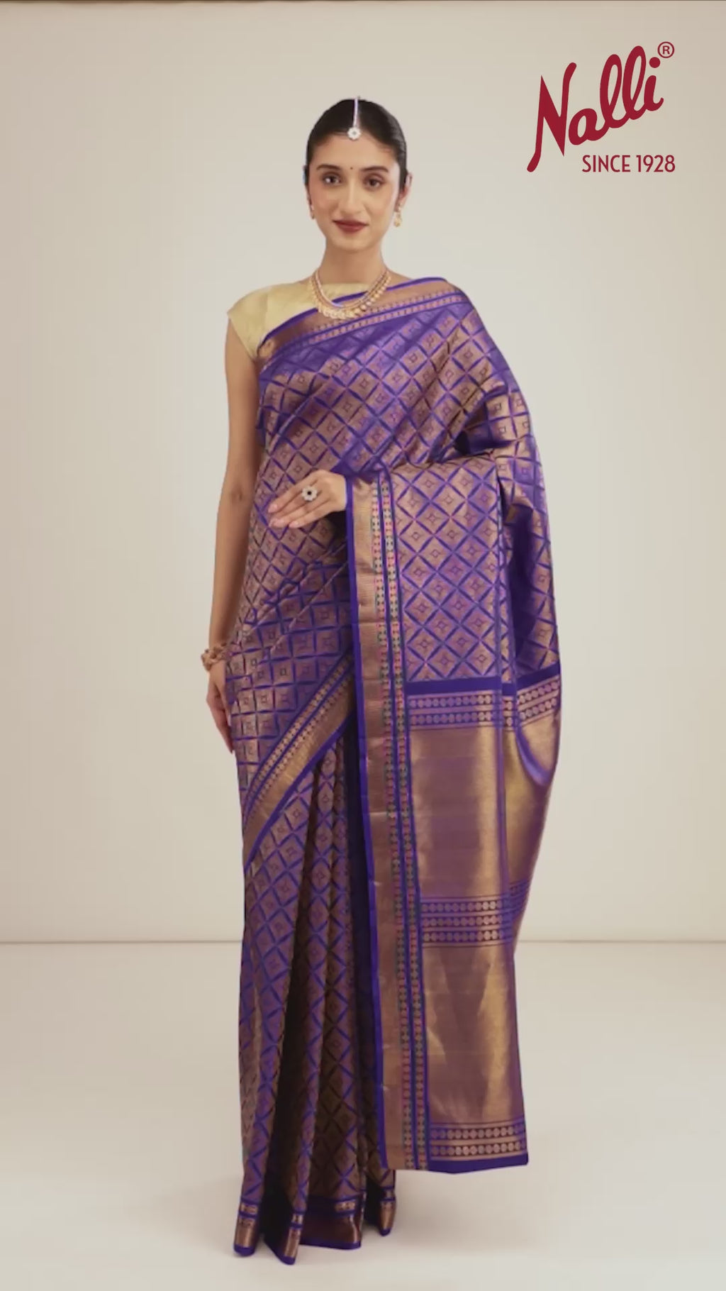 Sonakshi- Blue Pure Silk Kanchipuram Saree