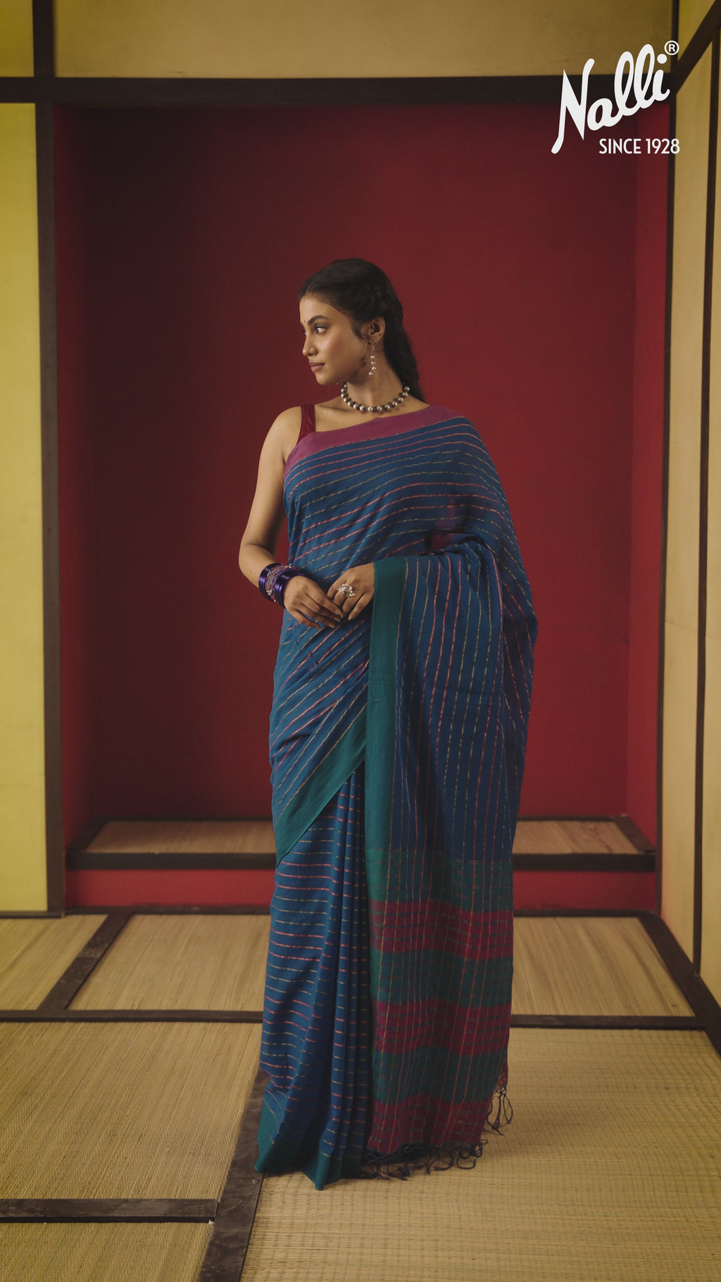 Mishri-Blue Cotton Saree