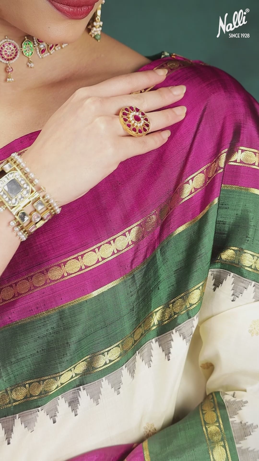 Gauri-Off White Kanchipuram Silk Saree