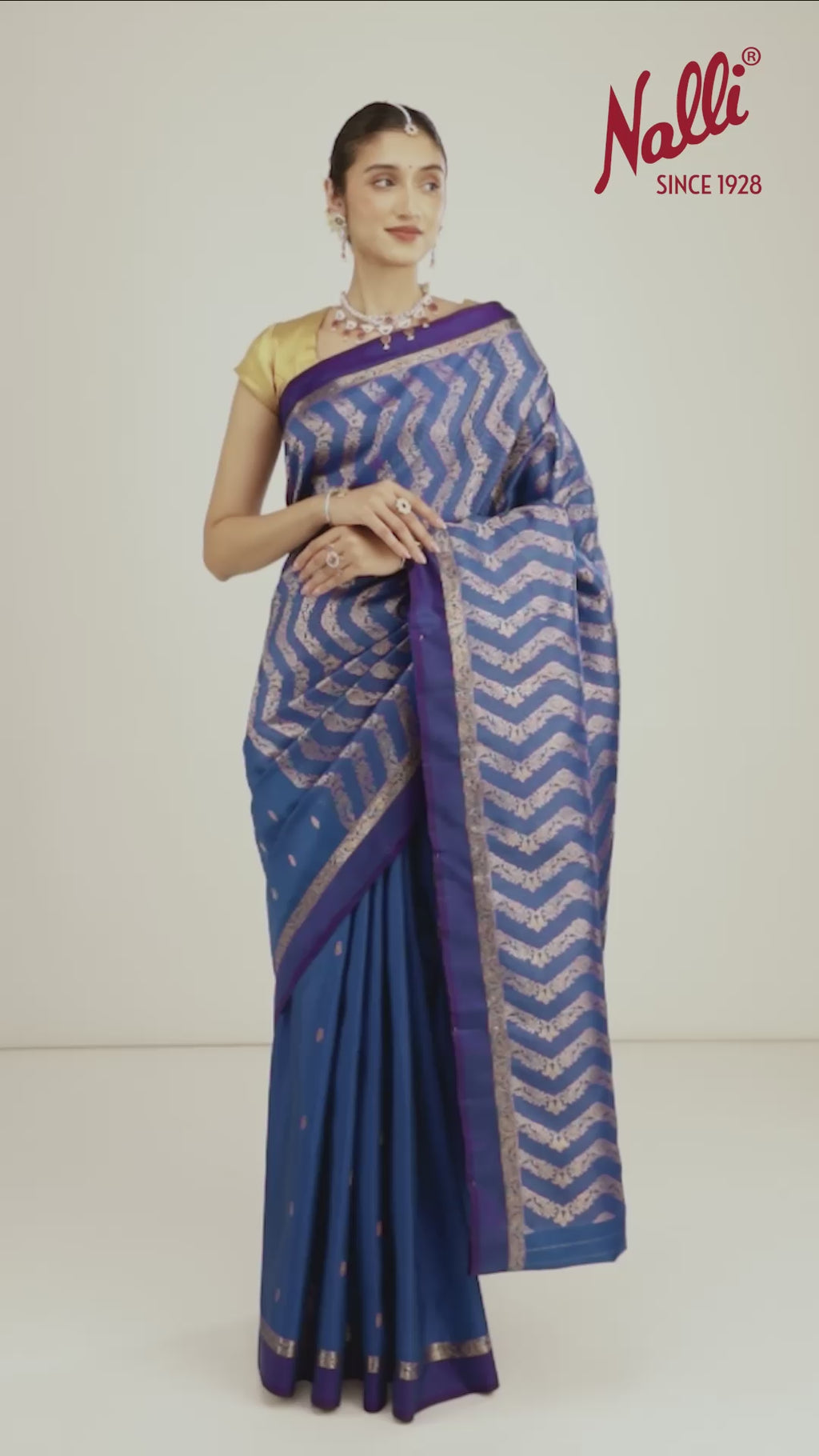 Rithi-Pure Silk Cobalt Blue Kanchipuram Saree