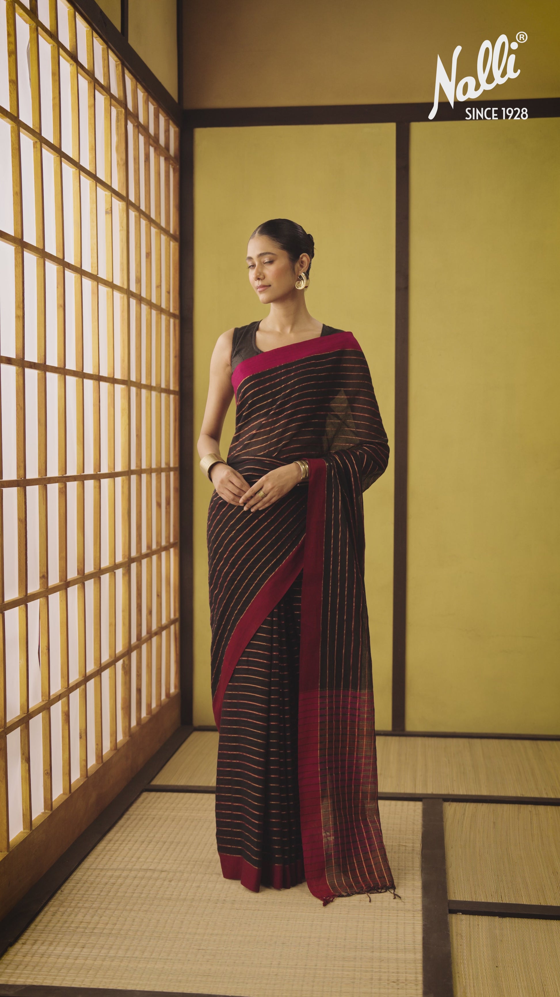 Mishri-Black Cotton Saree
