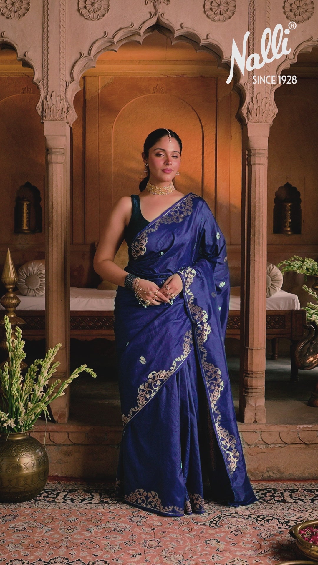 Mrunali-Regal Blue Banarasi Katan Silk Saree