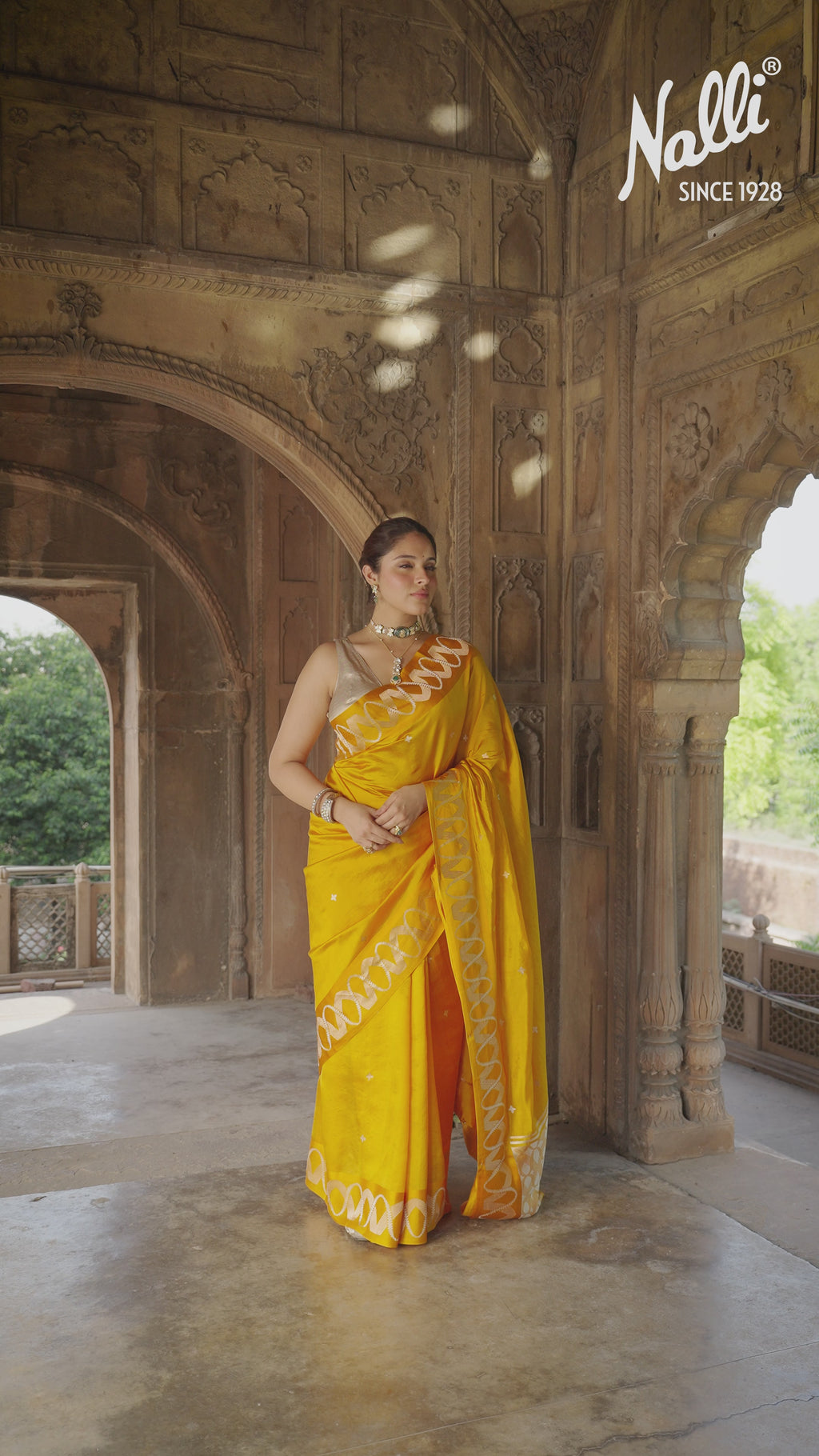 Miraaya-Mustard Gold Banarasi Katan Silk Saree