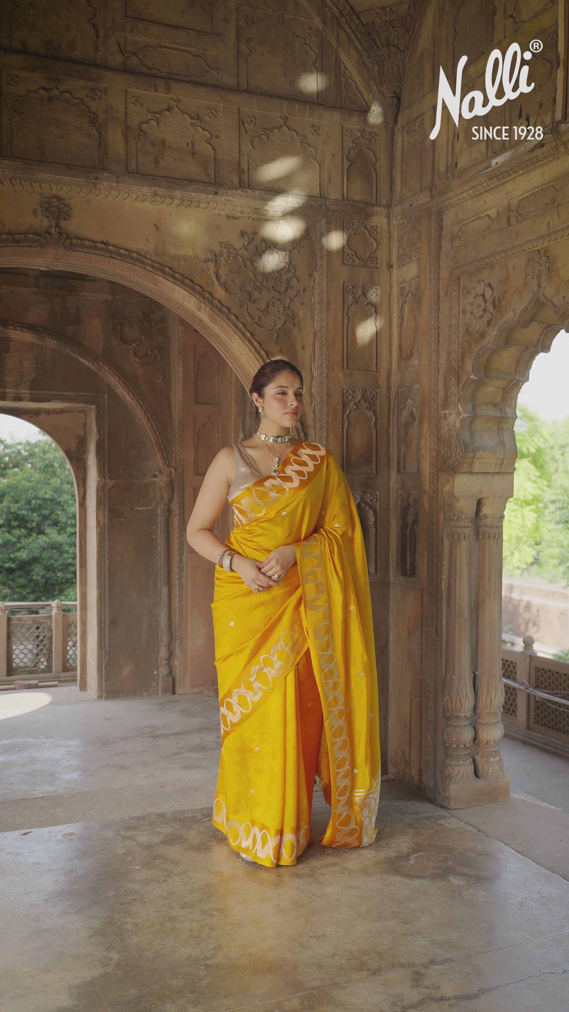 Miraaya-Mustard Gold Banarasi Katan Silk Saree