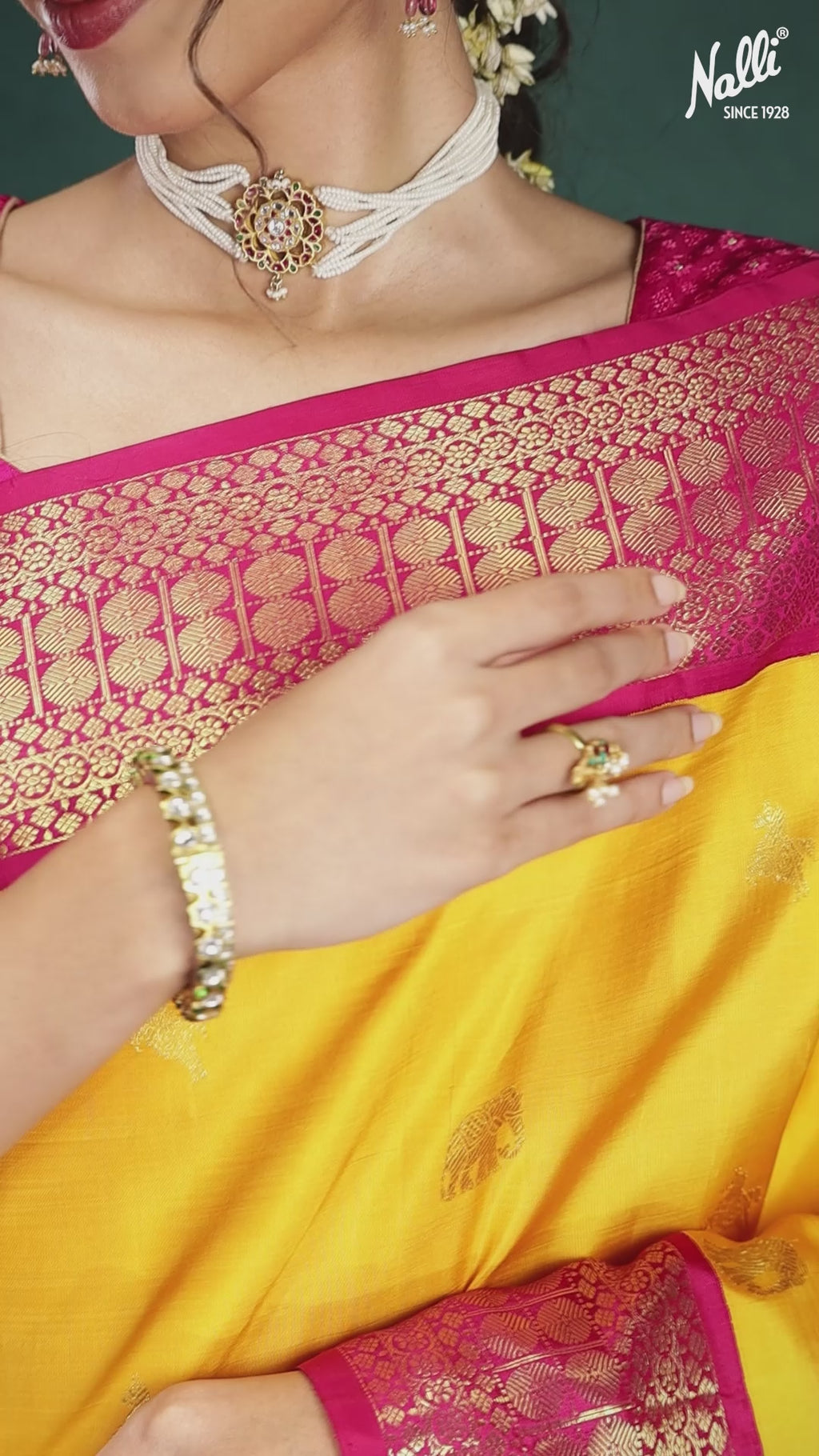 Vaani-Mustard Yellow Kanchipuram Silk Saree