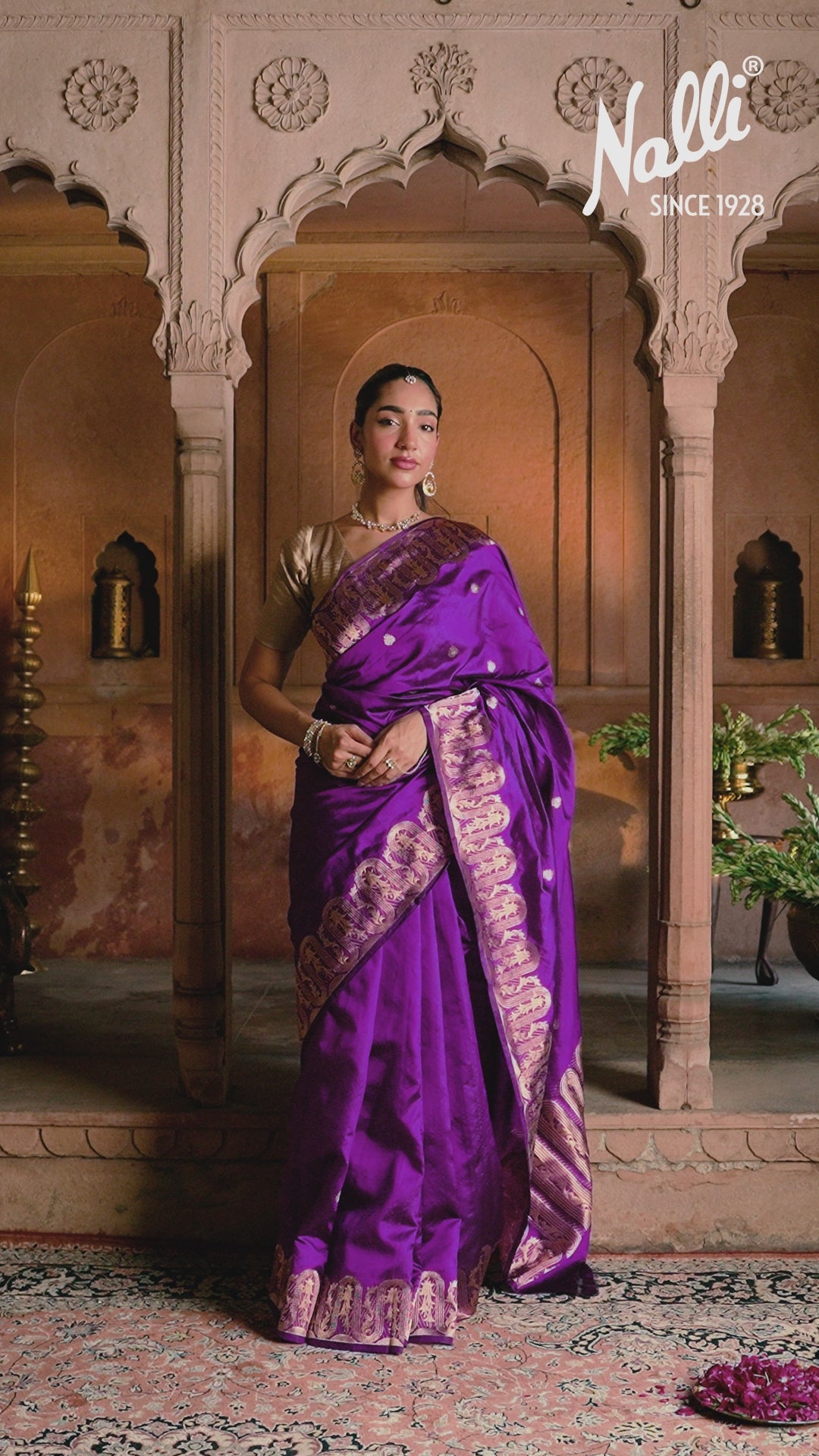Mandhara - Regal Purple Banarasi Katan Silk Saree