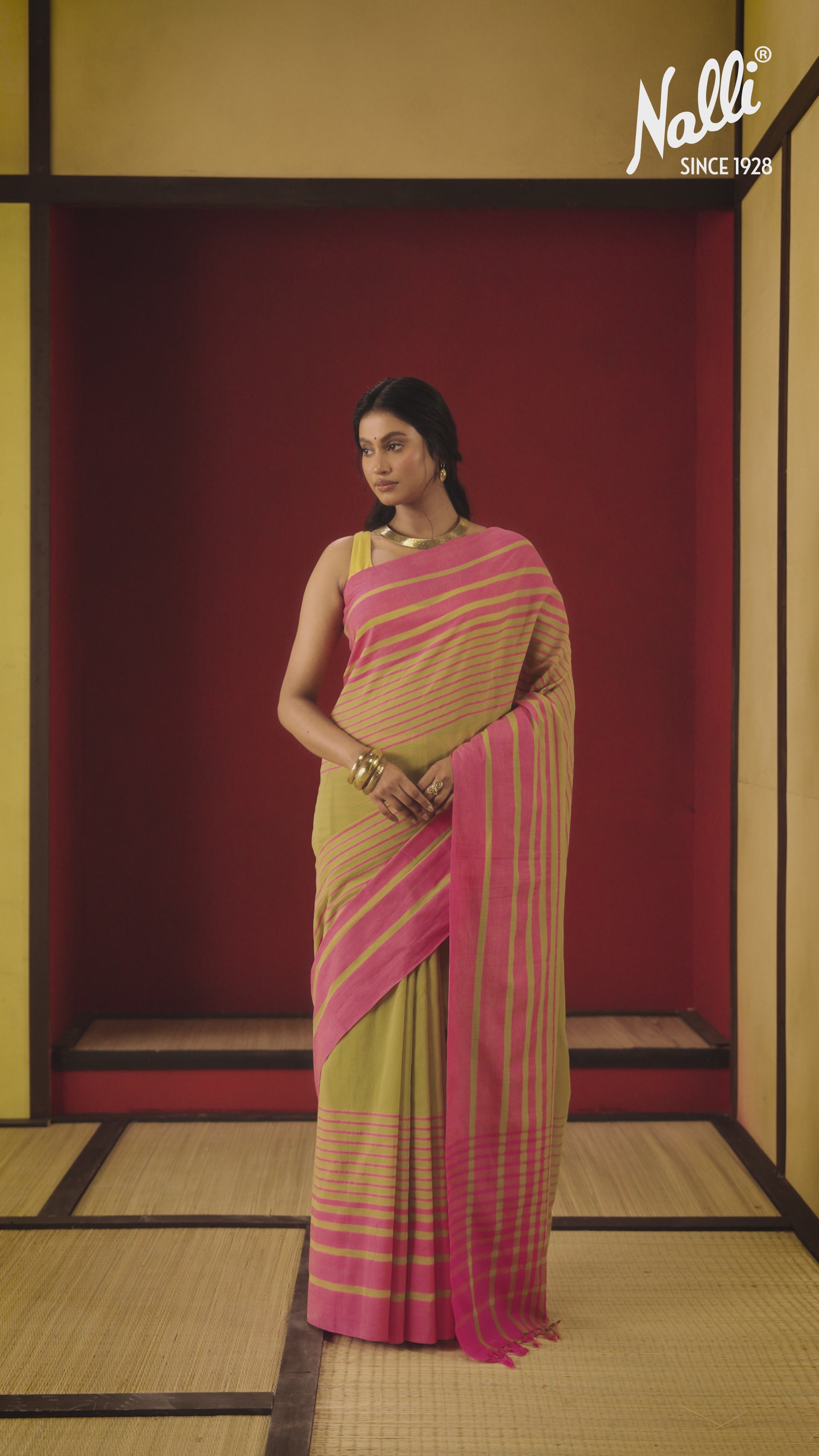 Titli-Green Cotton Saree