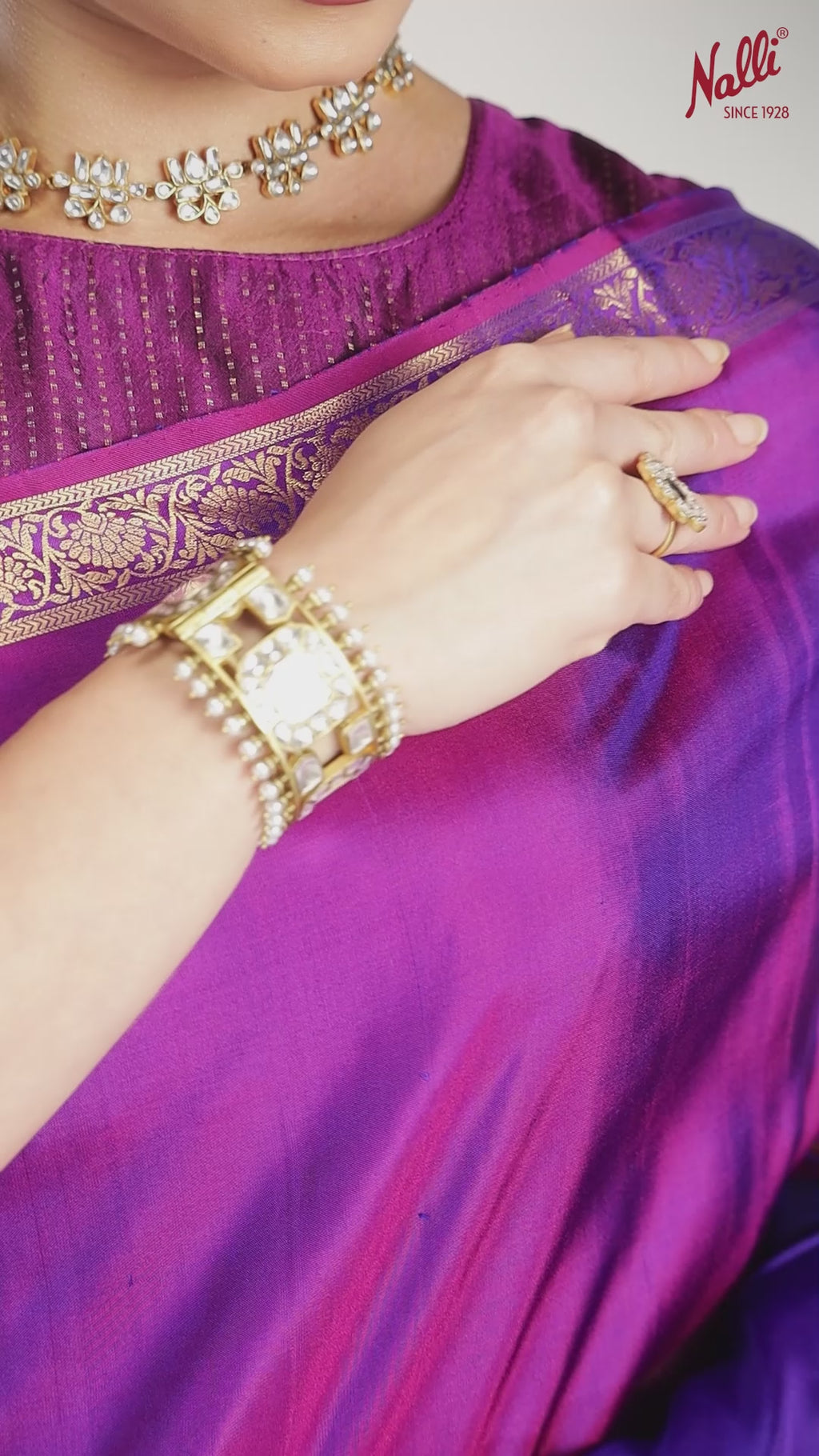 Manjari-Blue with Pink Dual Tone Kanchipuram Silk Saree
