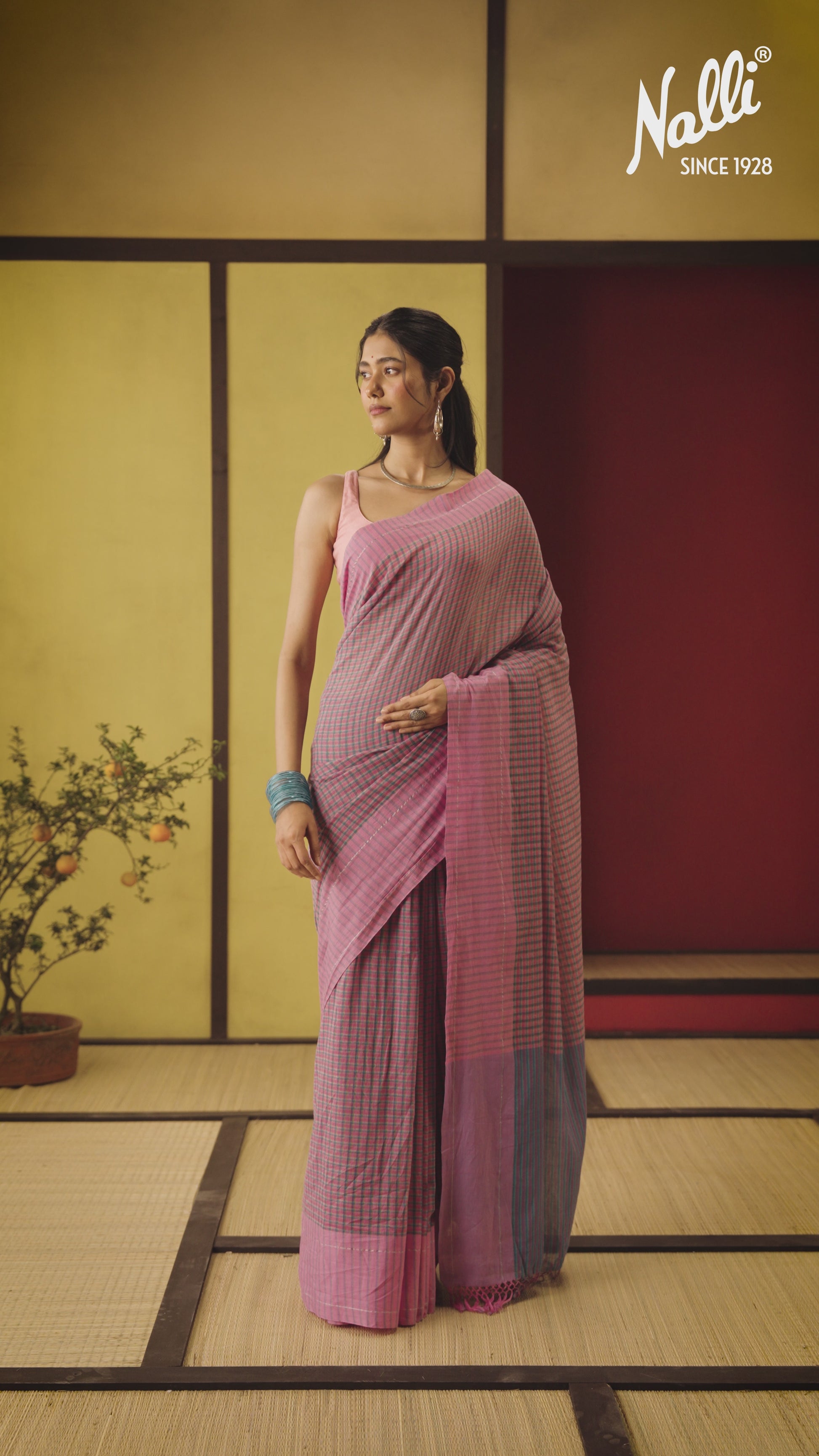 Patang-Baby Pink Cotton Saree