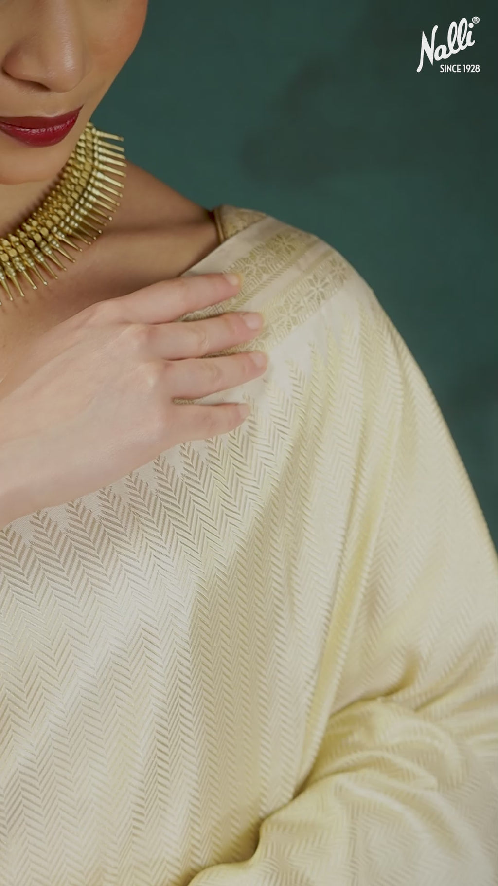 Rukmini-Off White Kanchipuram Silk Saree