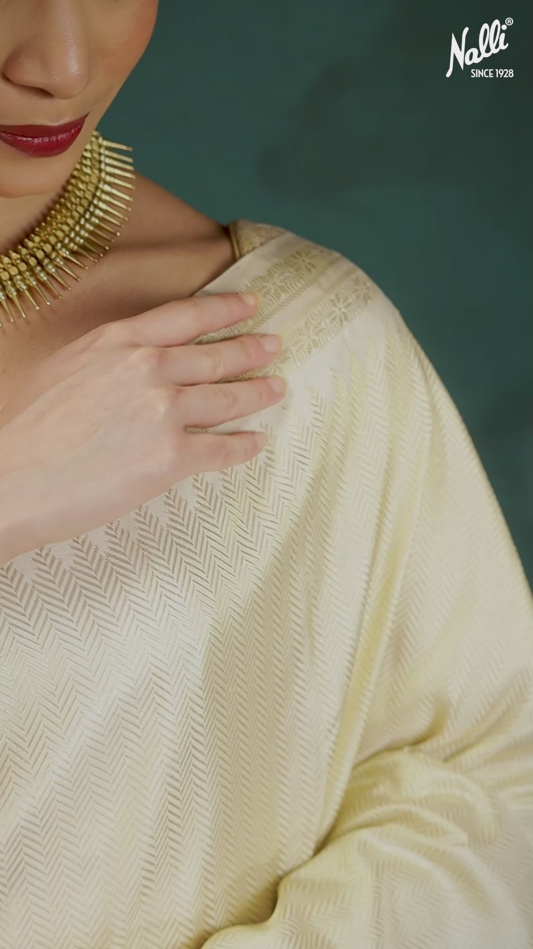 Rukmini-Off White Kanchipuram Silk Saree