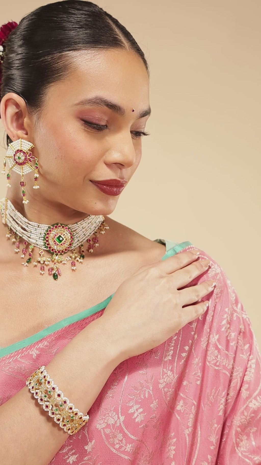 Ballari-Peach Kanchipuram Silk Saree