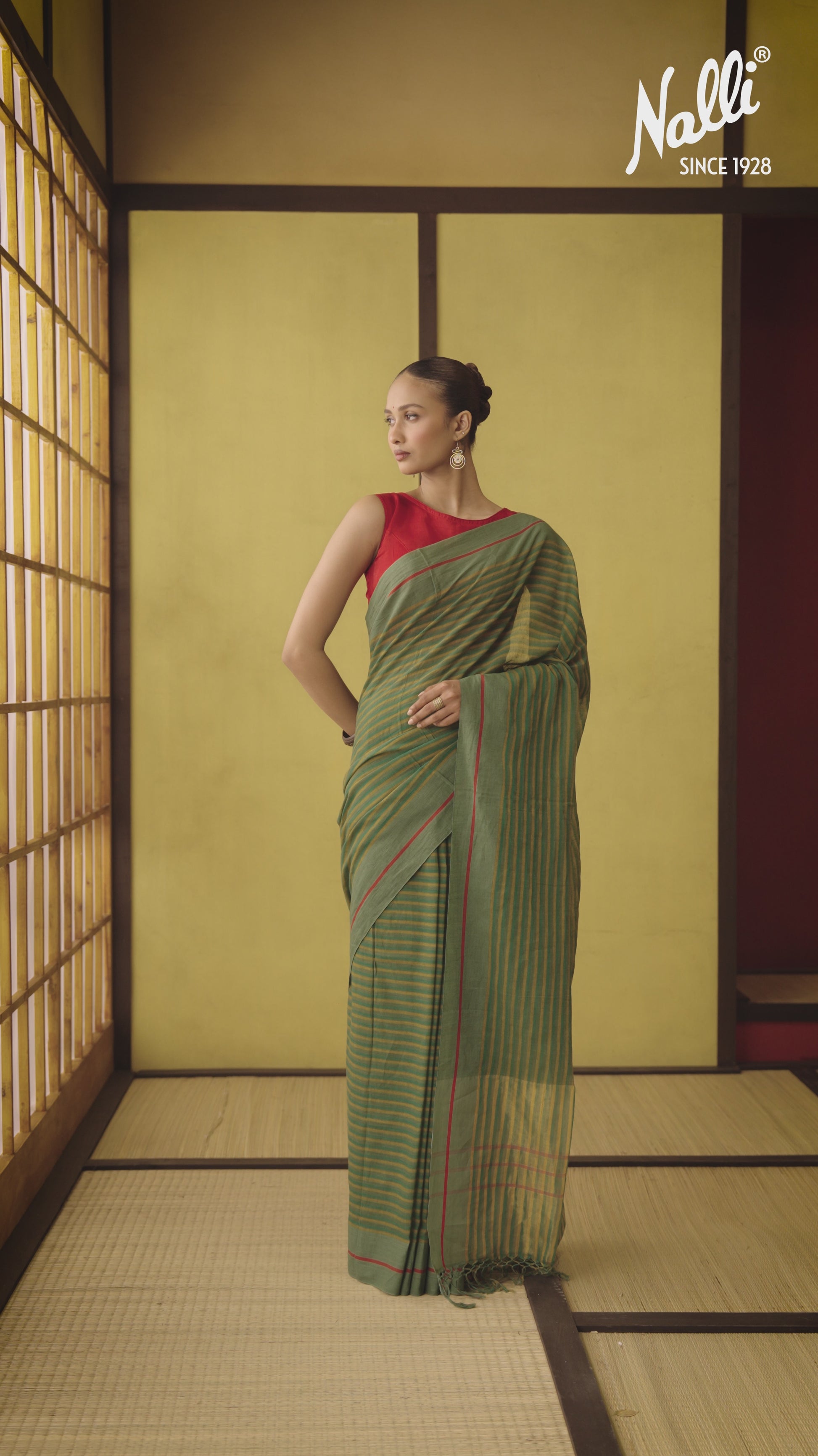 Aamras-Green Cotton Saree