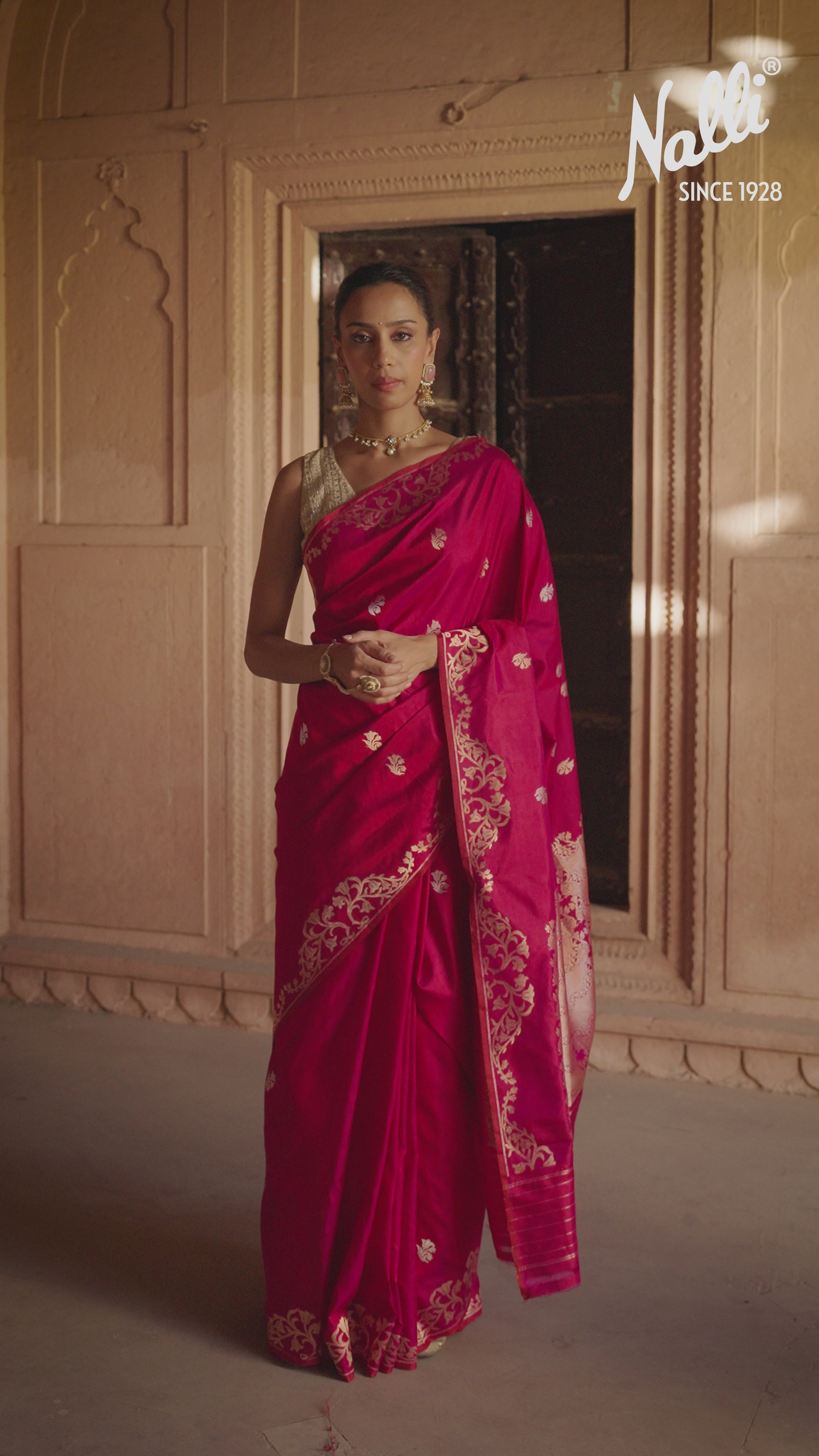 Mrunali- Magenta Banarasi Katan Silk Saree