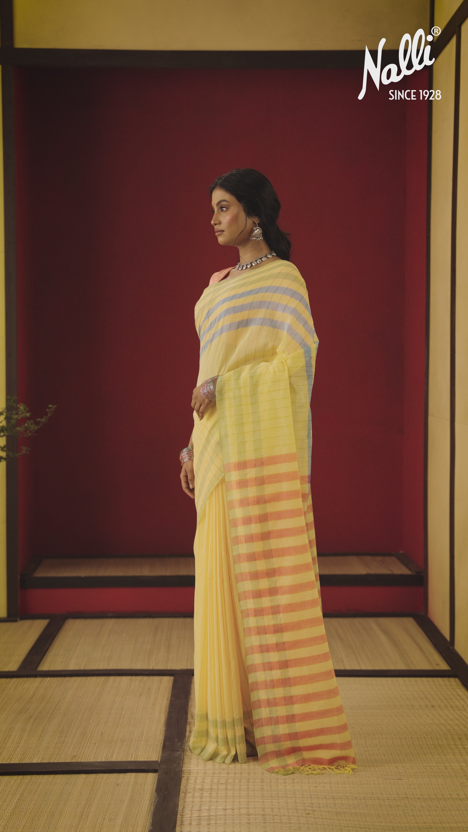 Kuhu-Yellow Cotton Saree