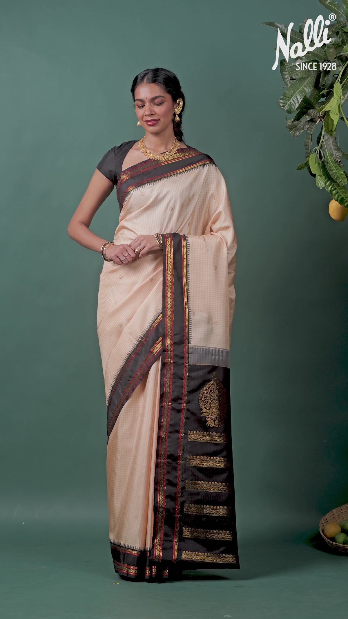 Malar - Cream Kanchipuram Silk Saree