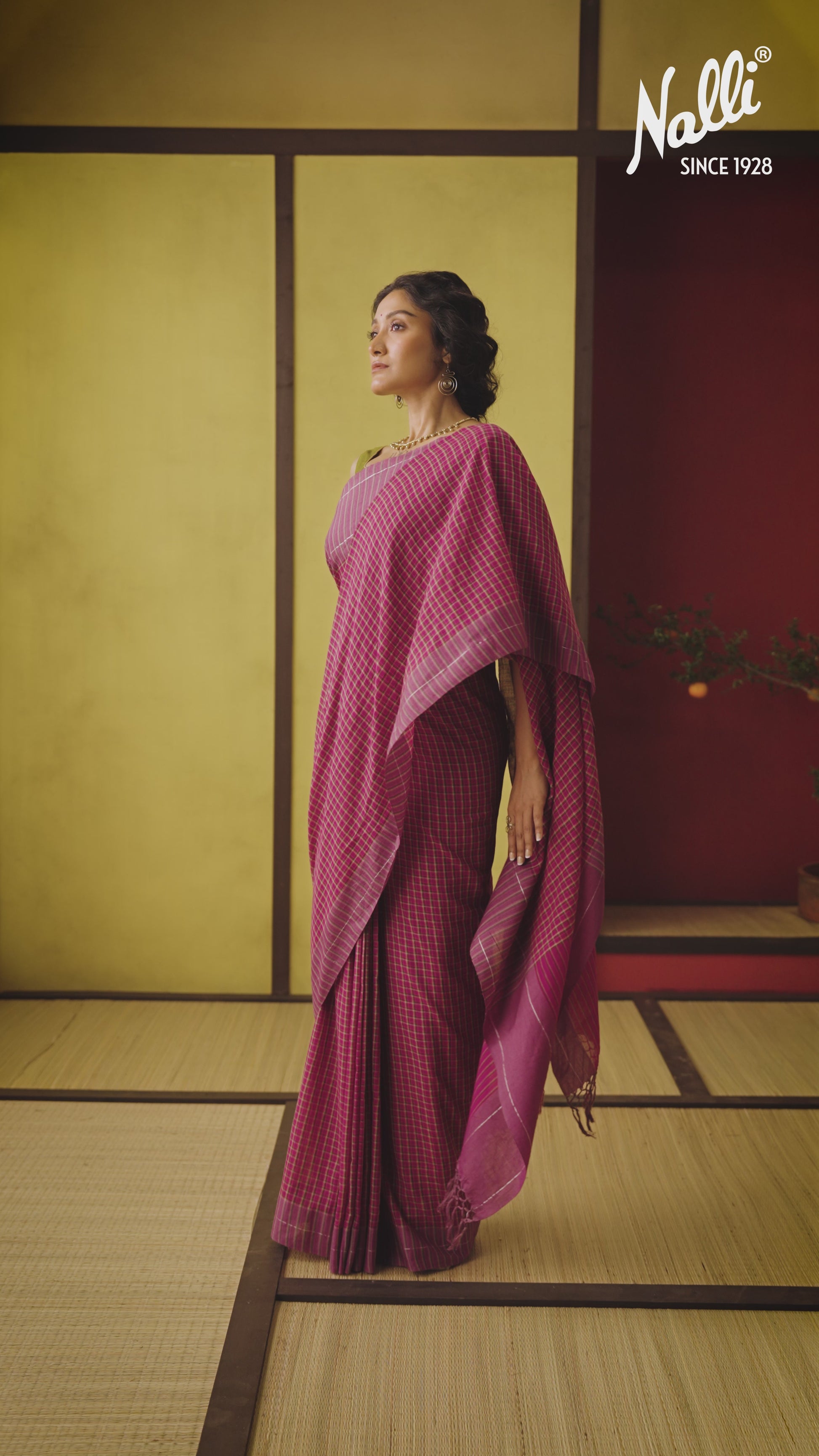 Patang-Burgundy Cotton Saree